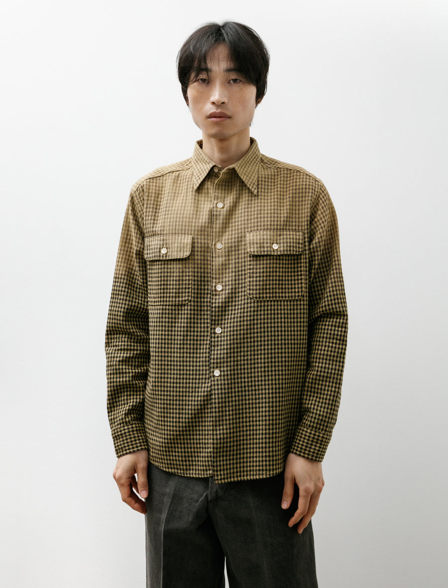 Lot 117 Work Shirt Faded Beige Check - Image 1