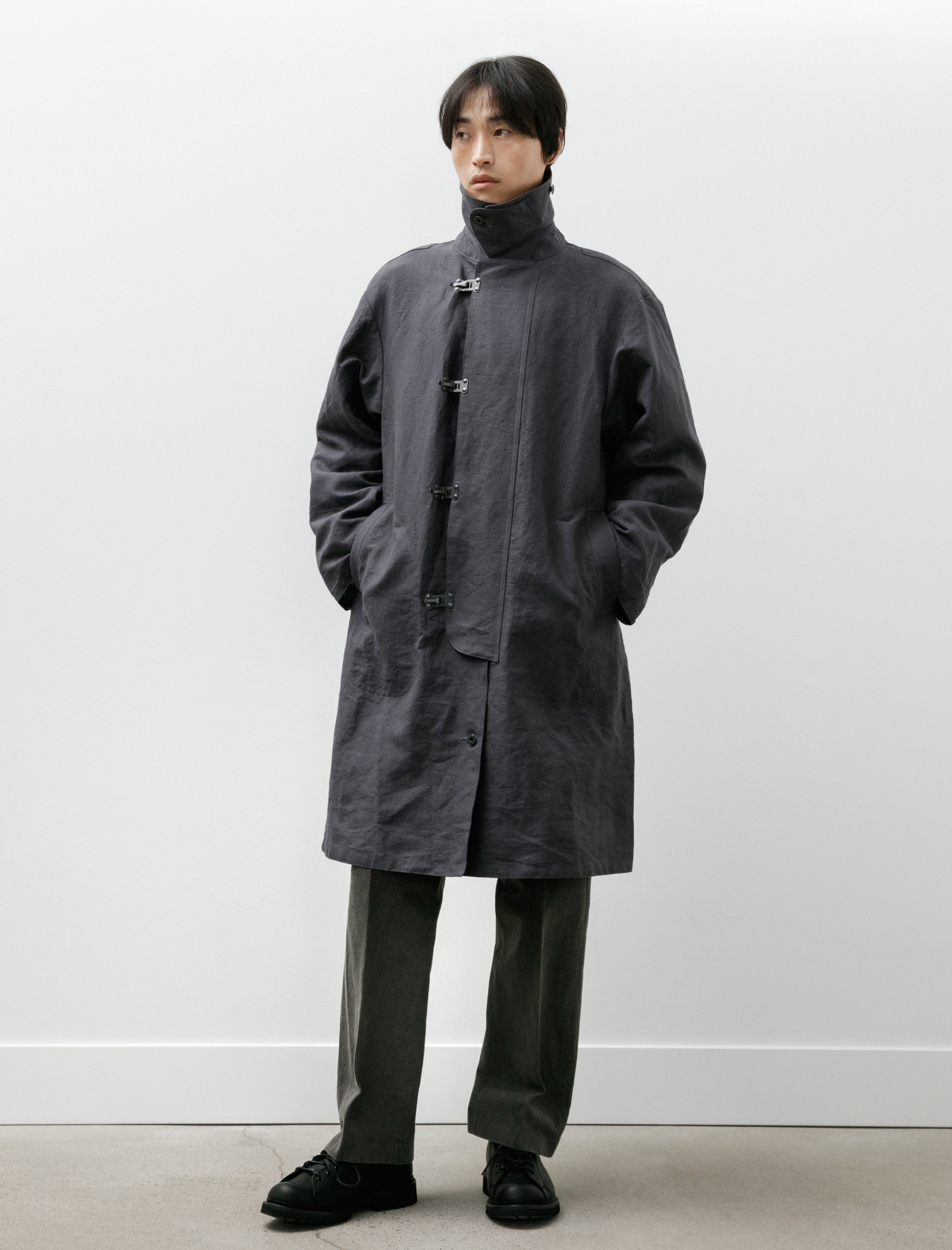 Taiga Takahashi Lot 411 M-1918 Rain Coat Charcoal