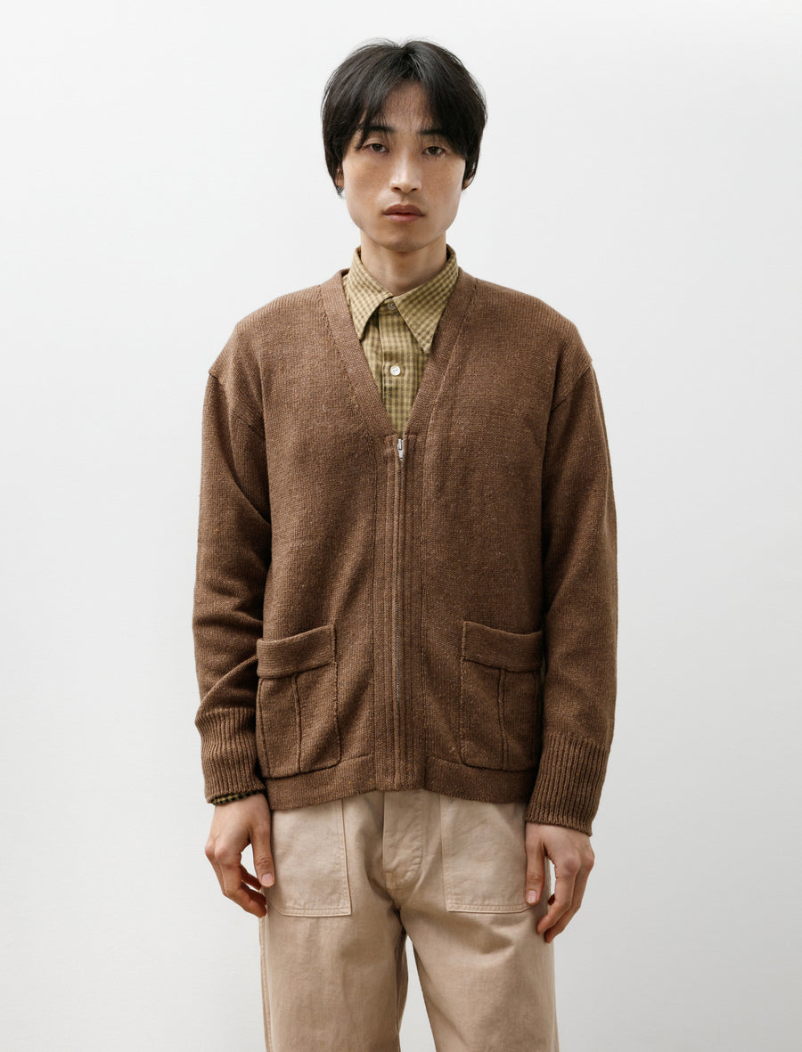 Lot 530 Zip-Up Cardigan Dark Brown - Image 1