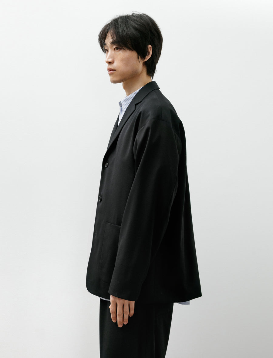 Wool Patch Pocket Blazer Black - Image 3