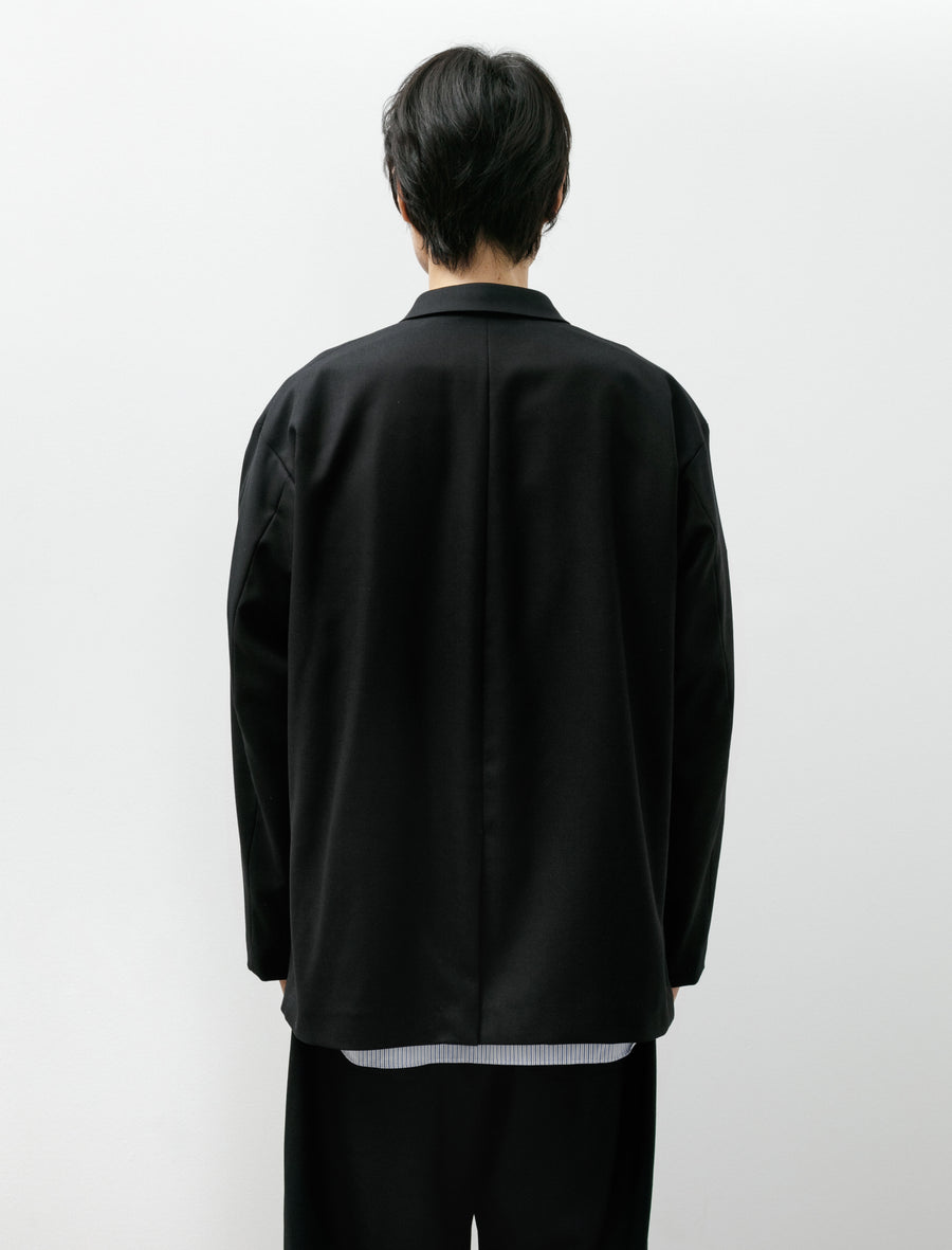 Wool Patch Pocket Blazer Black - Image 2
