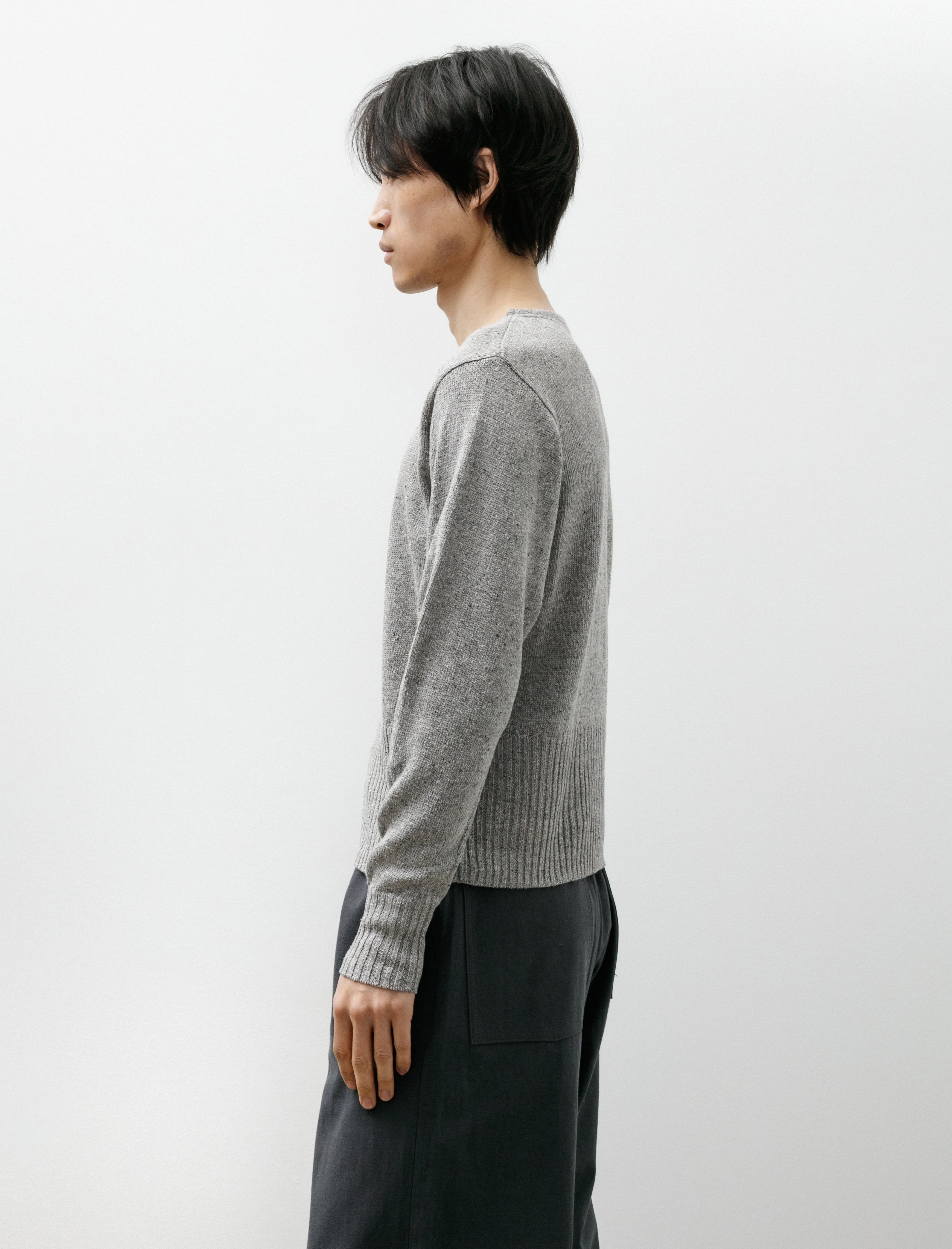 Taiga Takahashi Lot 502 Varsity Letterman Sweater Light Grey