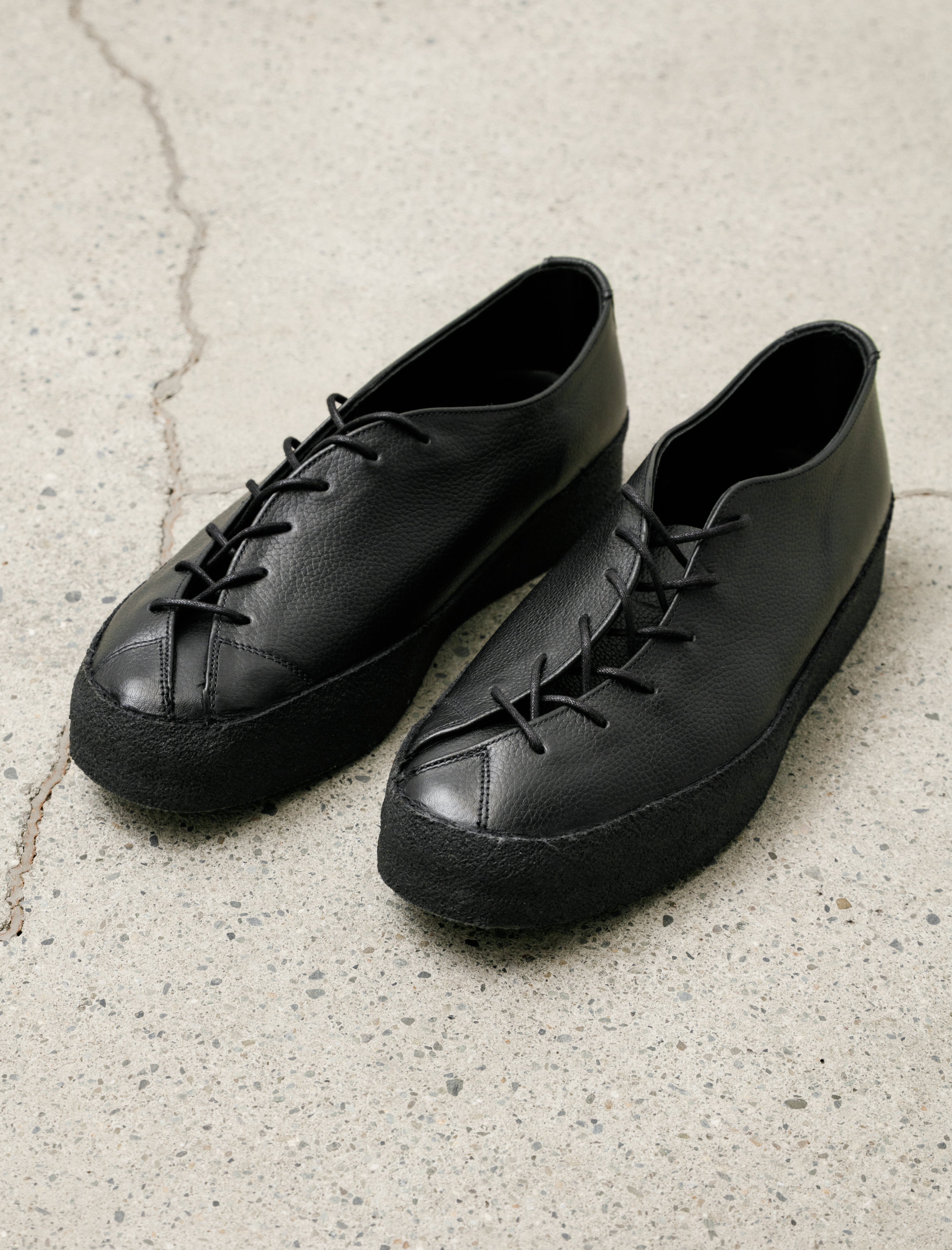 James Coward x Sanders Banana Shoe Black Grain Leather