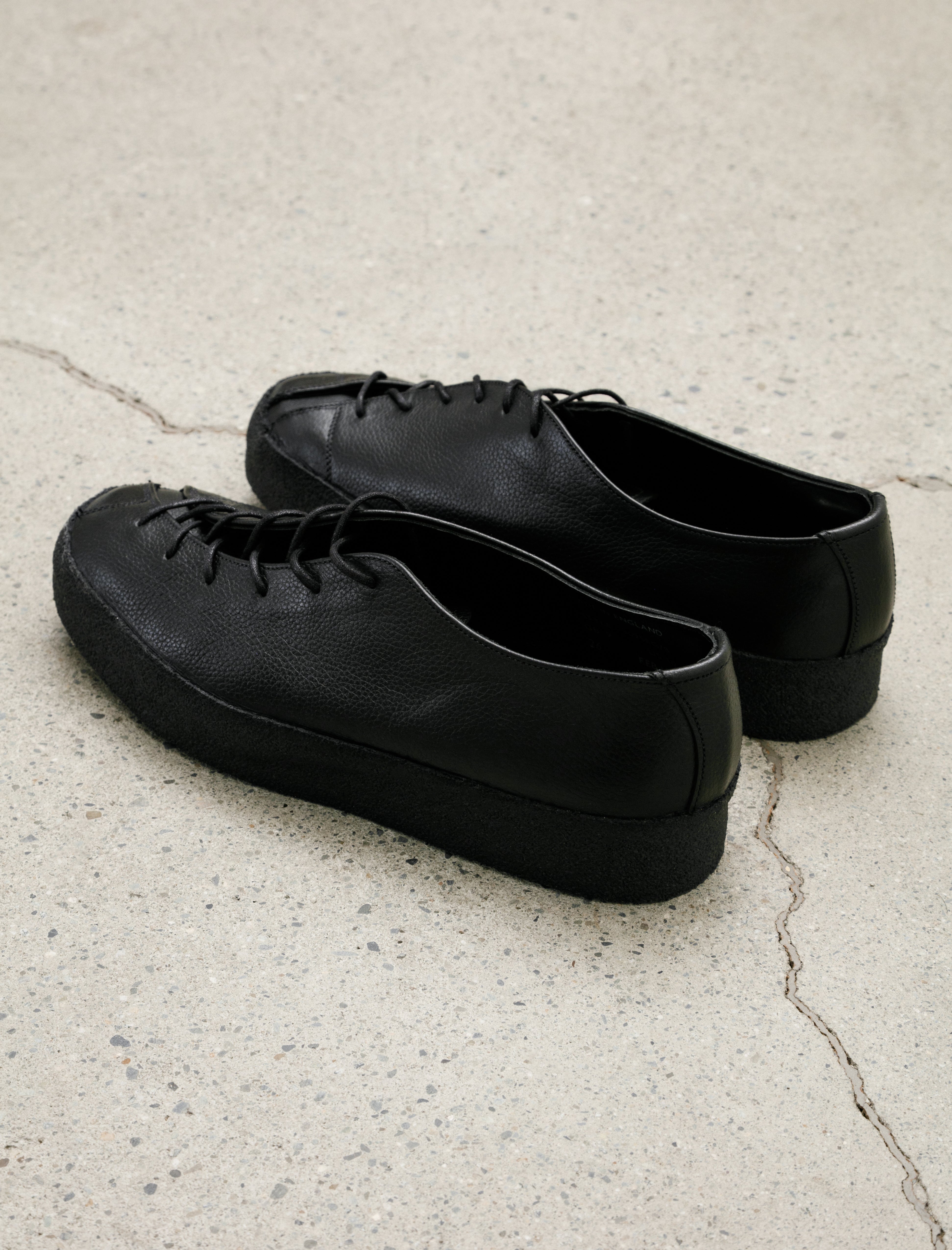 James Coward x Sanders Banana Shoe Black Grain Leather
