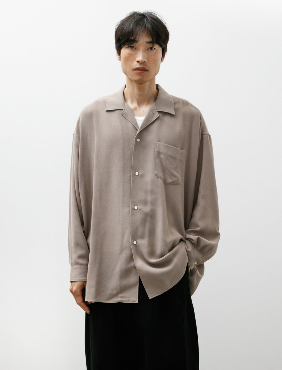 Viscose Viyella L/S Sleeping Shirt Taupe - Image 1