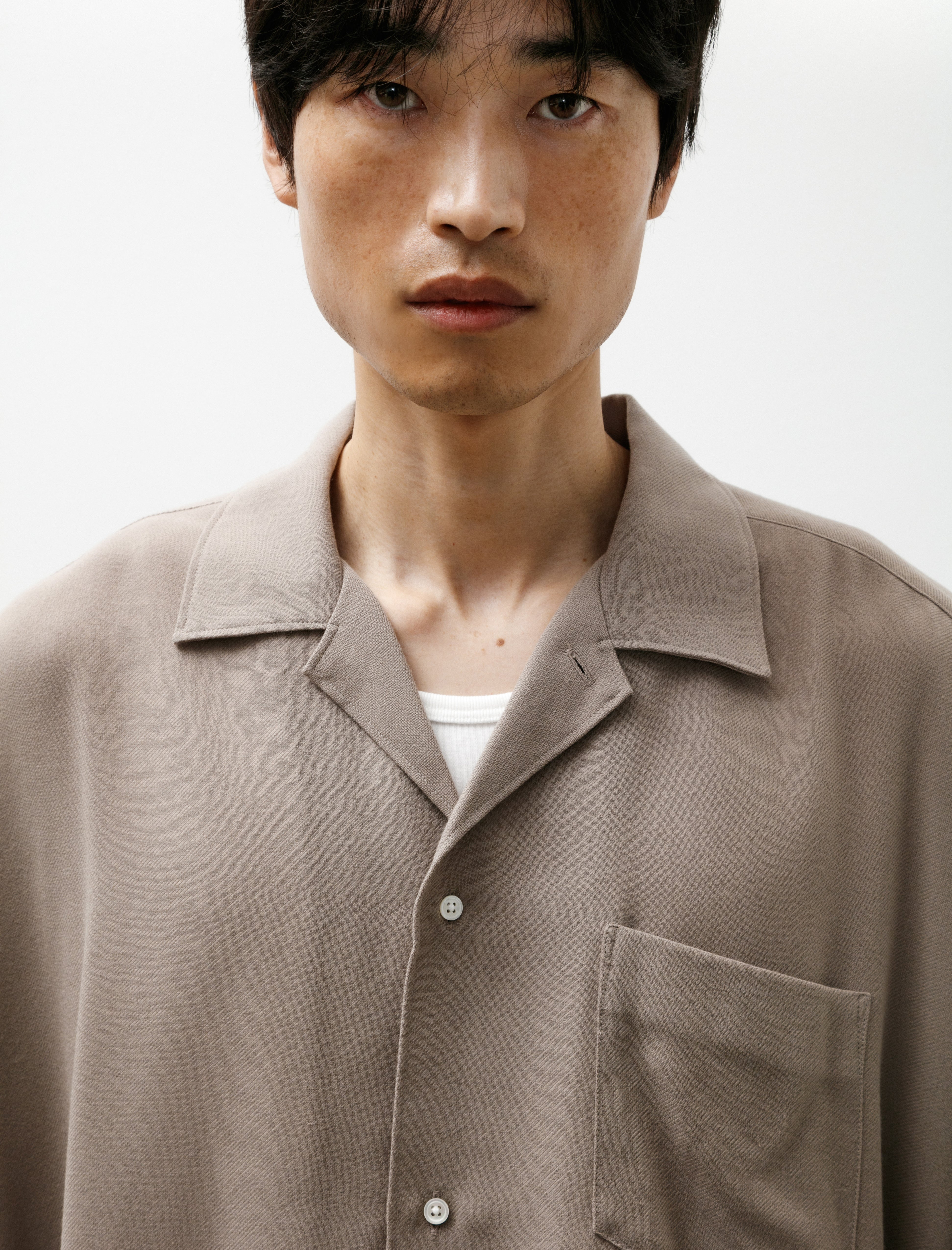Graphpaper Viscose Viyella L/S Sleeping Shirt Taupe