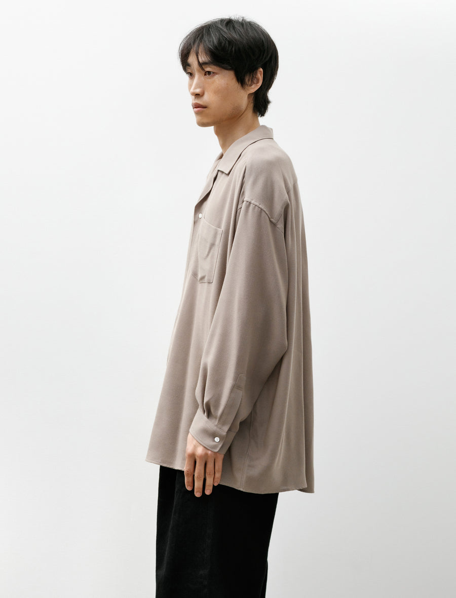 Viscose Viyella L/S Sleeping Shirt Taupe - Image 3