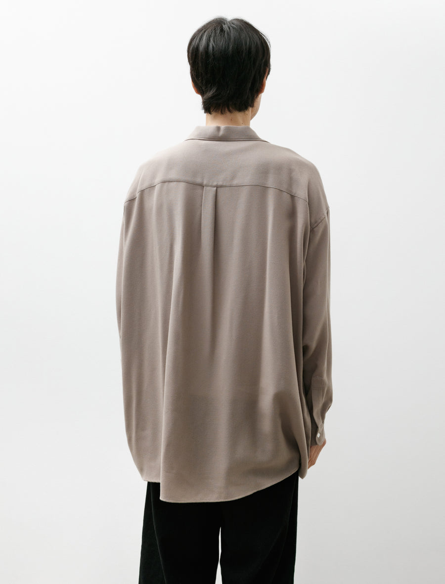 Viscose Viyella L/S Sleeping Shirt Taupe - Image 2