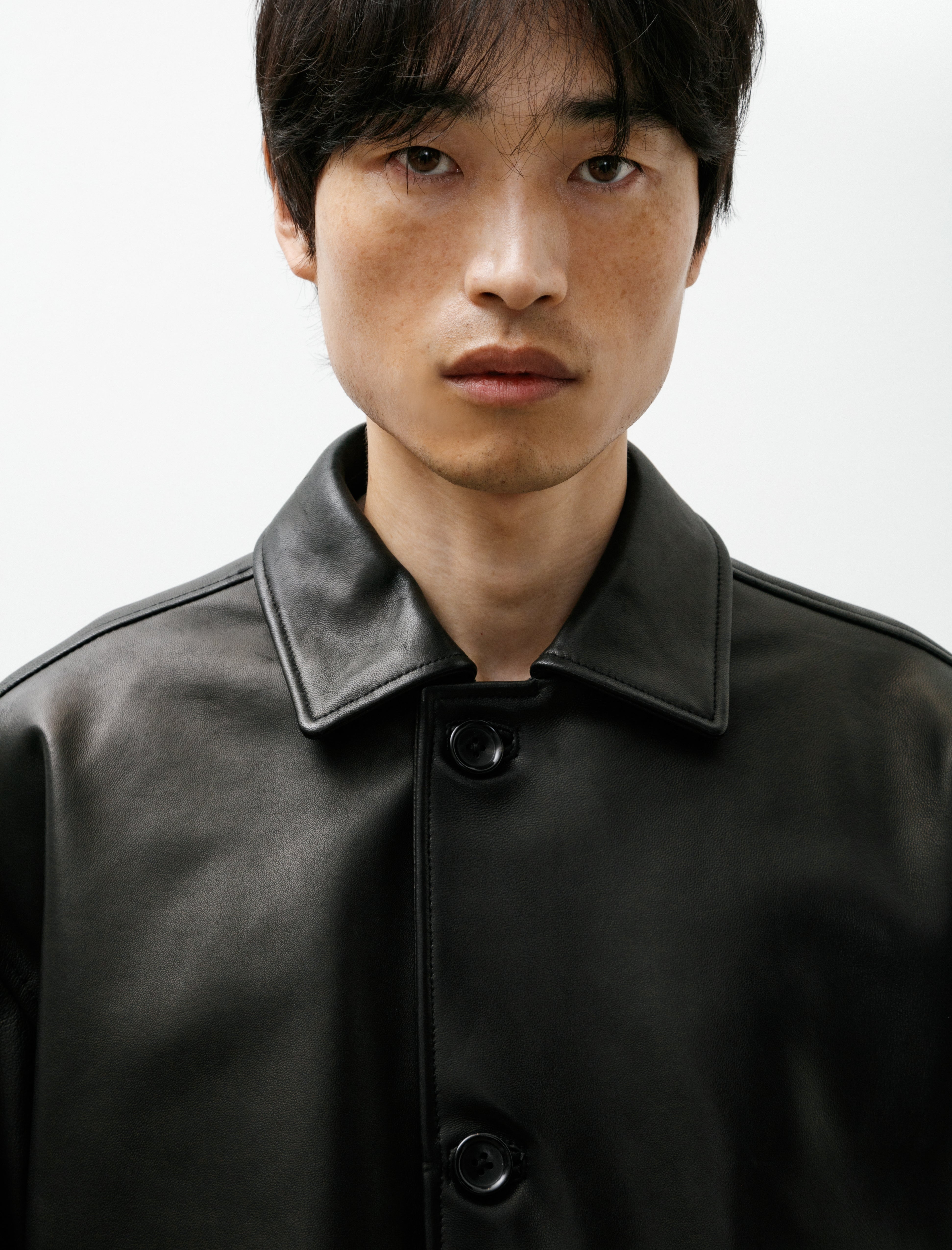Graphpaper Lamb Leather Car Coat Black
