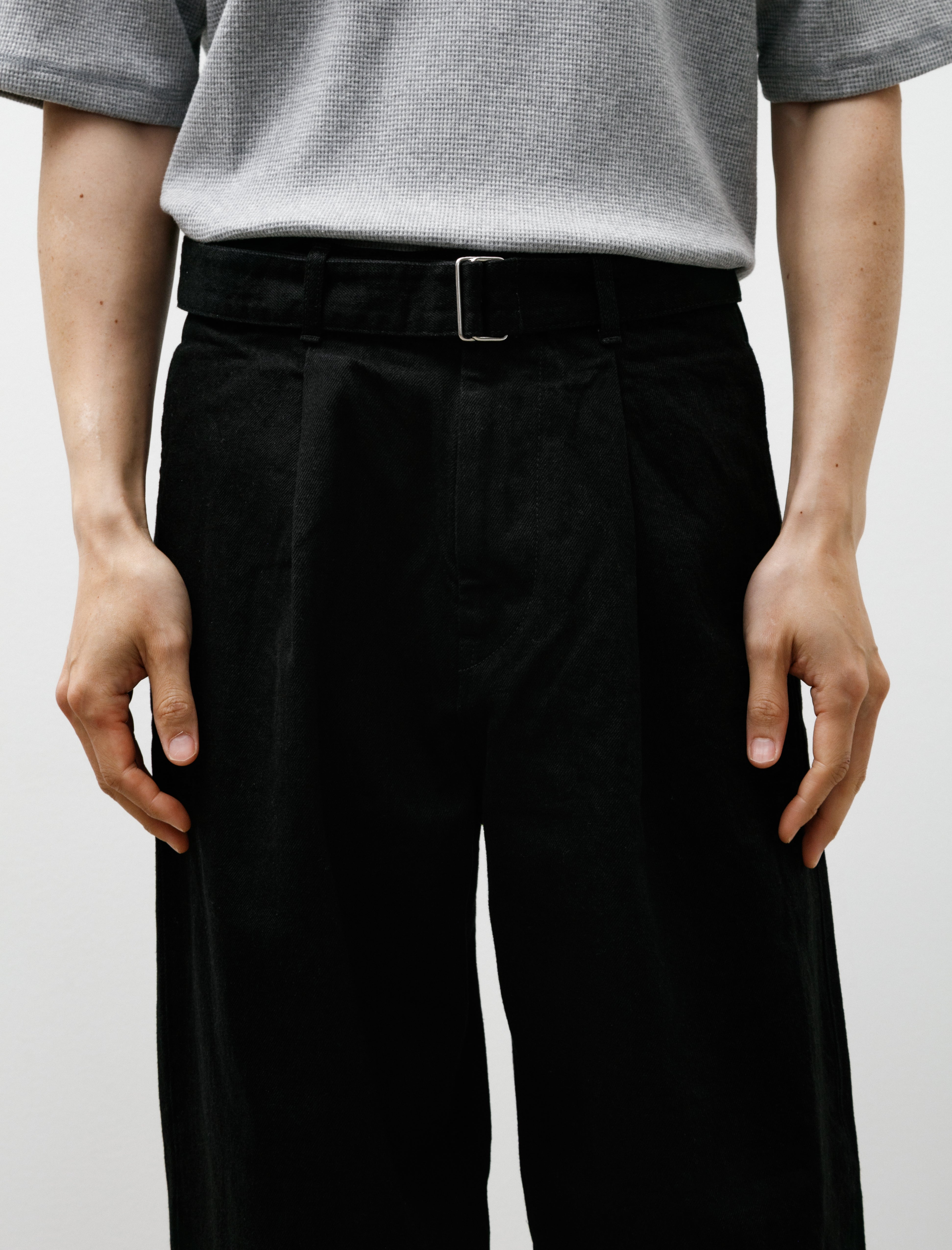 Graphpaper Selvage Denim Belted Pants Black Wash