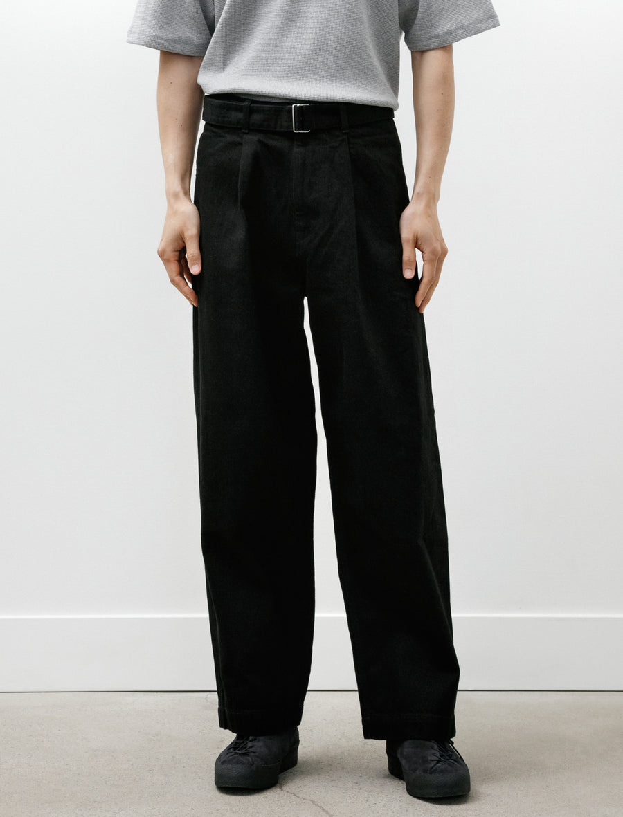 Selvage Denim Belted Pants Black Wash - Image 4