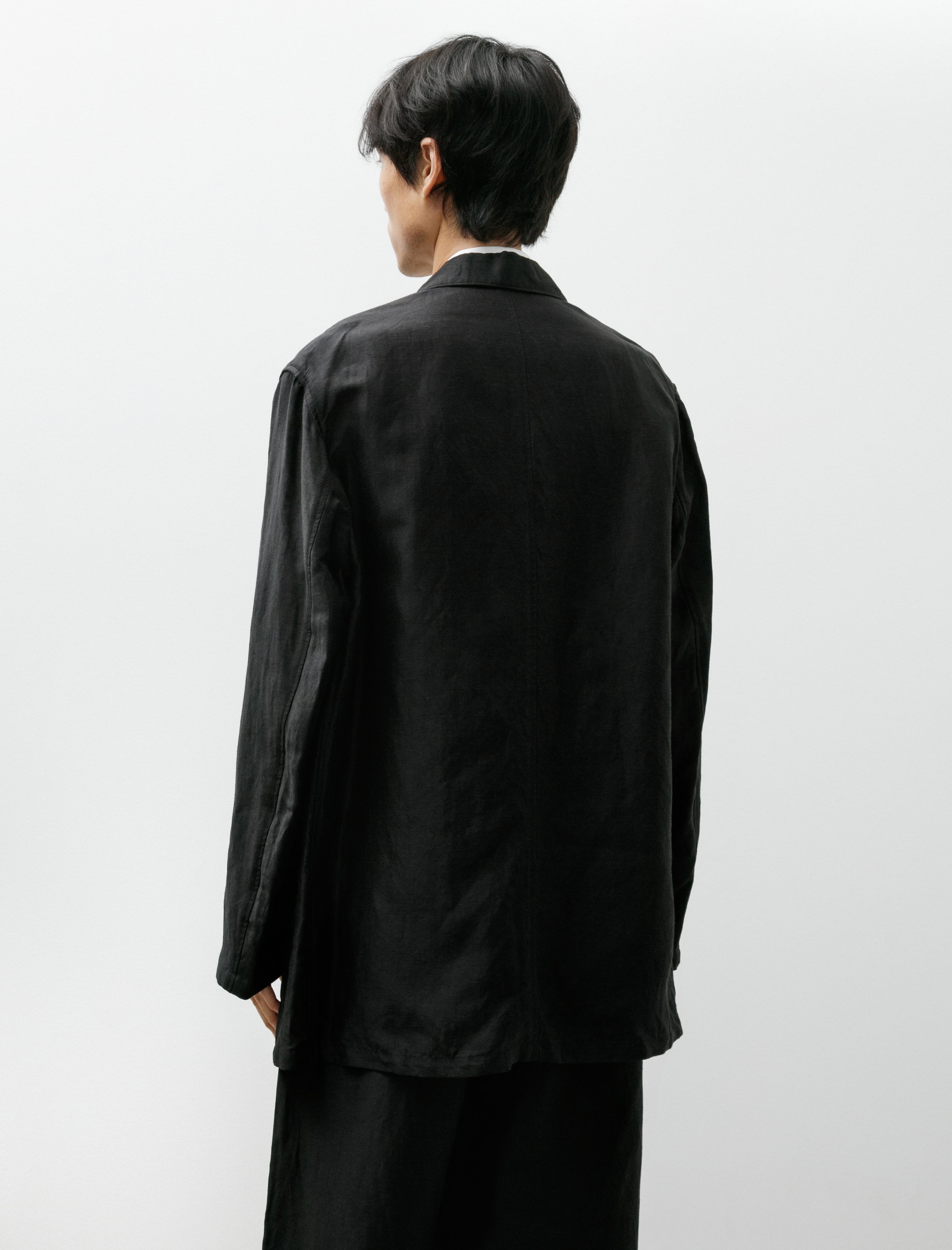 Graphpaper Linen Cupro Back Satin Work Jacket Black