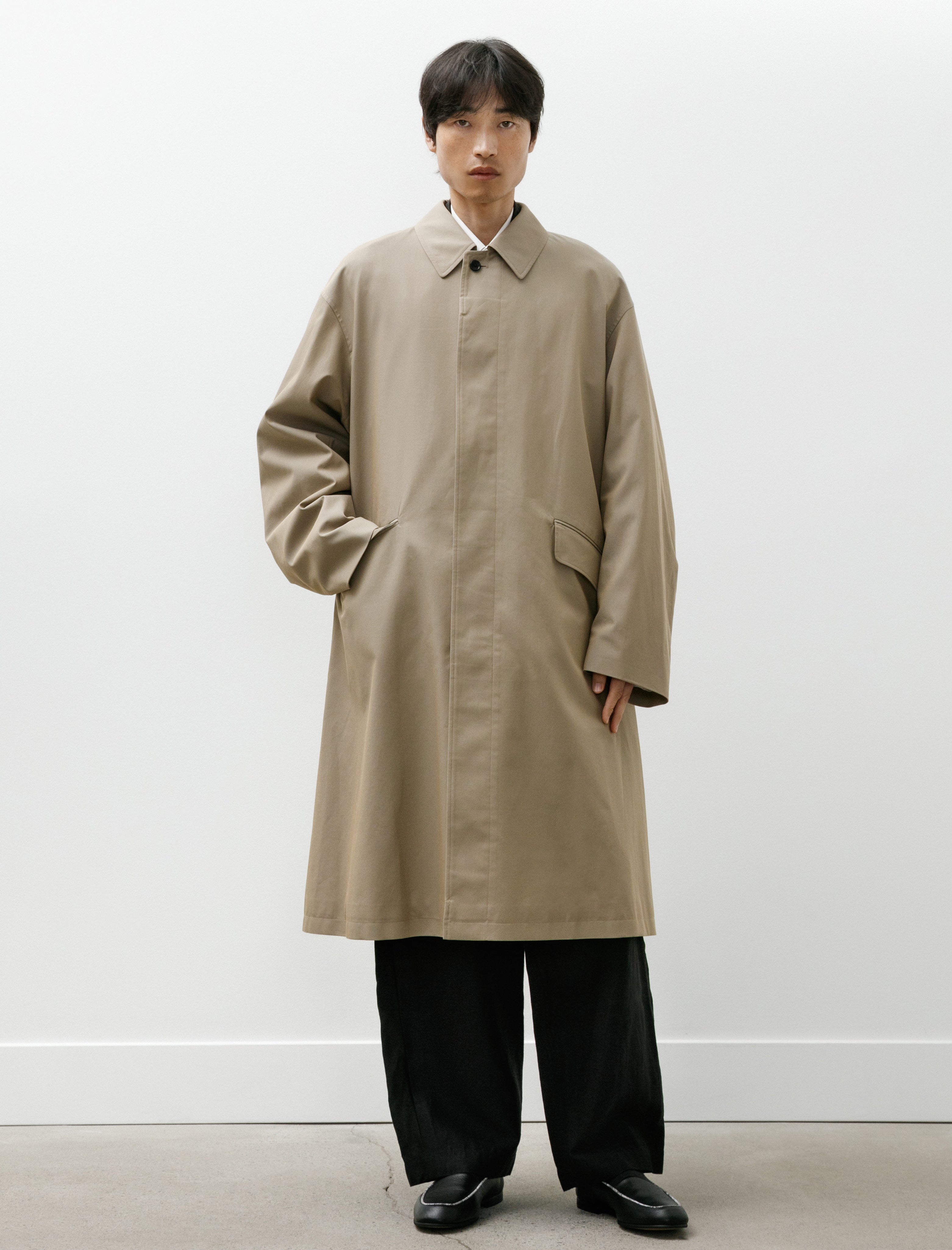 Graphpaper Voile Gabardine Railway Coat Beige
