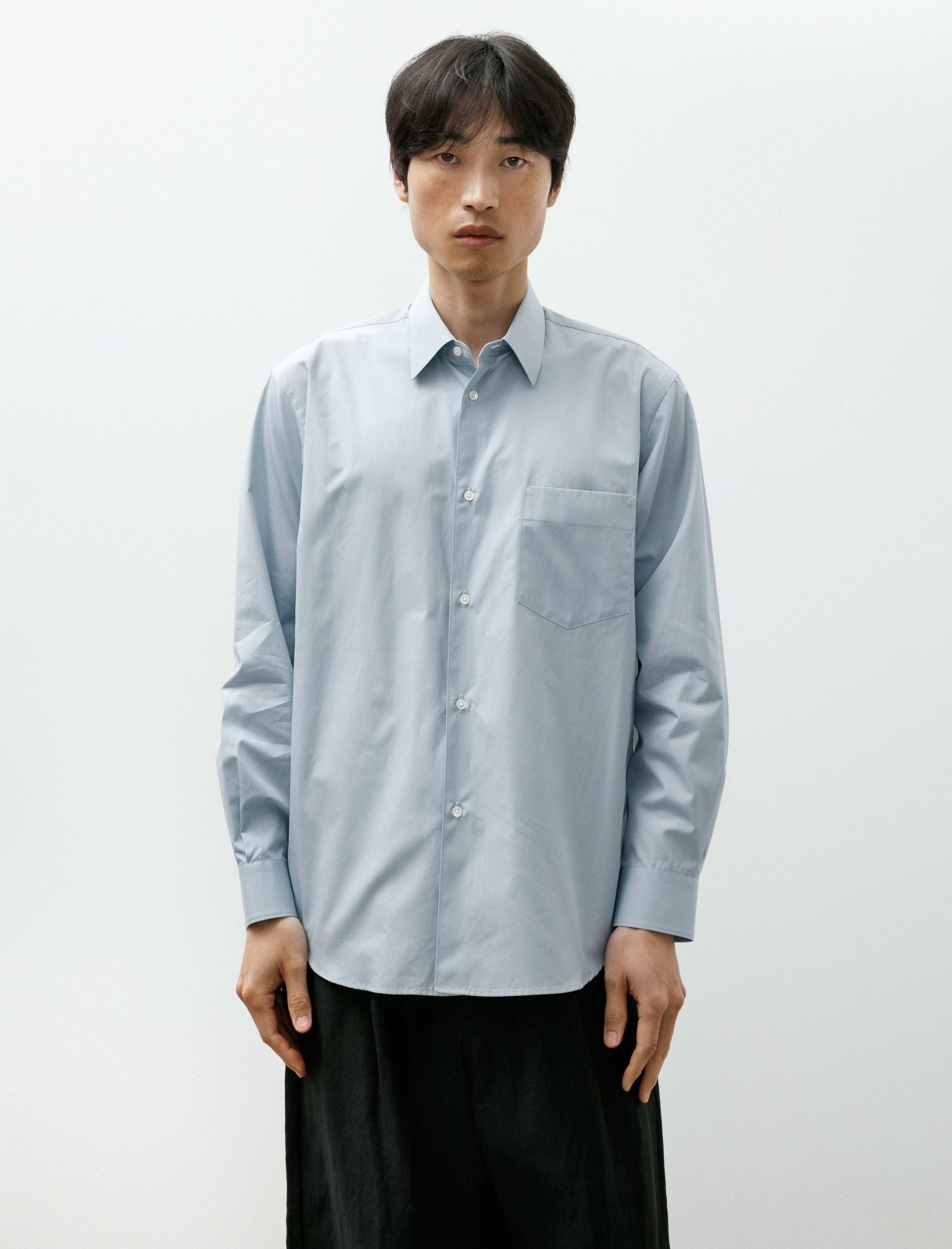 Graphpaper Alumo for GP Regular Collar Shirt Pearl Smoke Blue