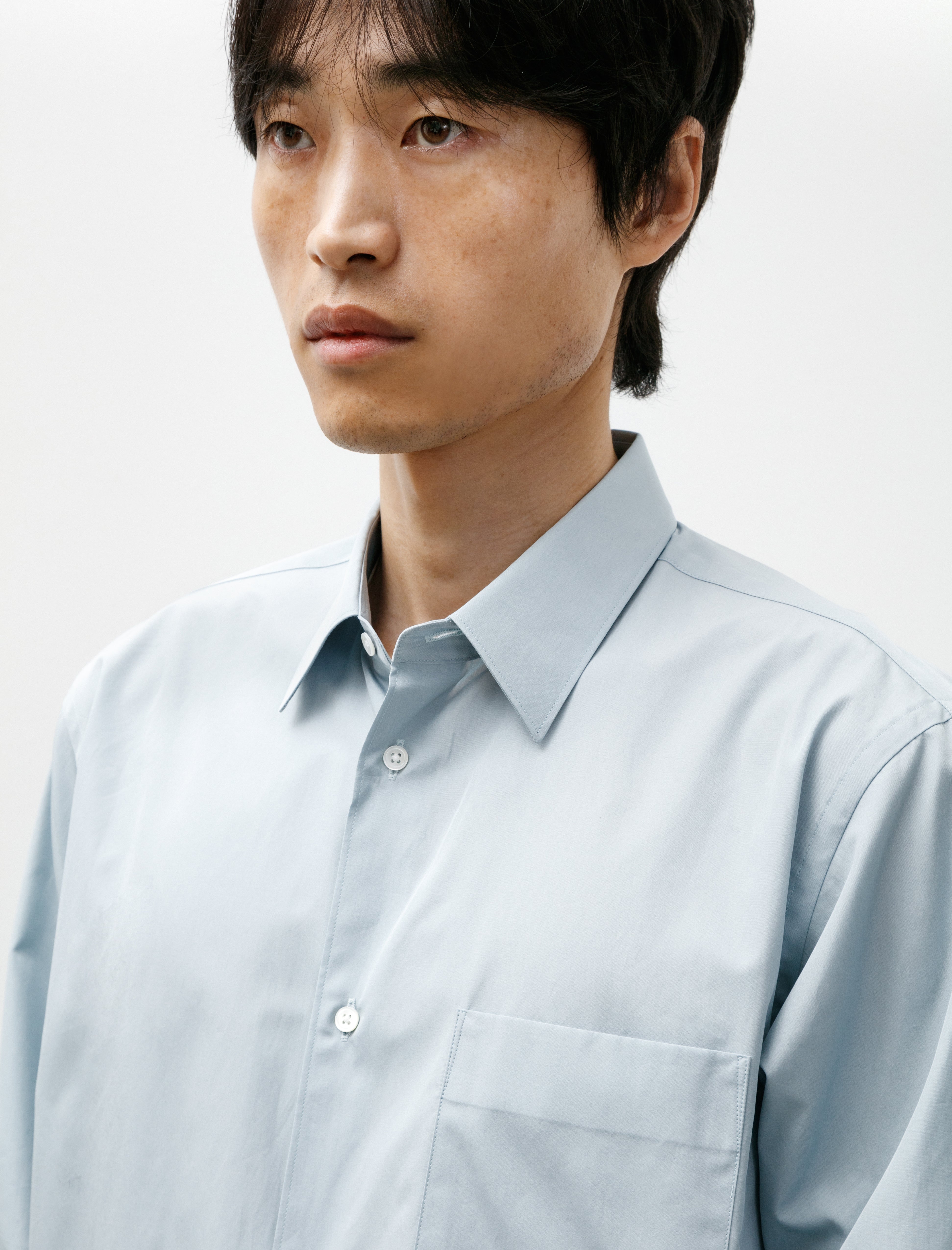 Graphpaper Alumo for GP Regular Collar Shirt Pearl Smoke Blue