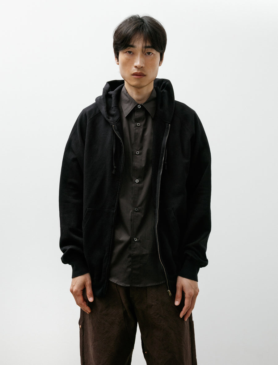 LW Cotton Fleece Zip Hoodie Black - Image 1