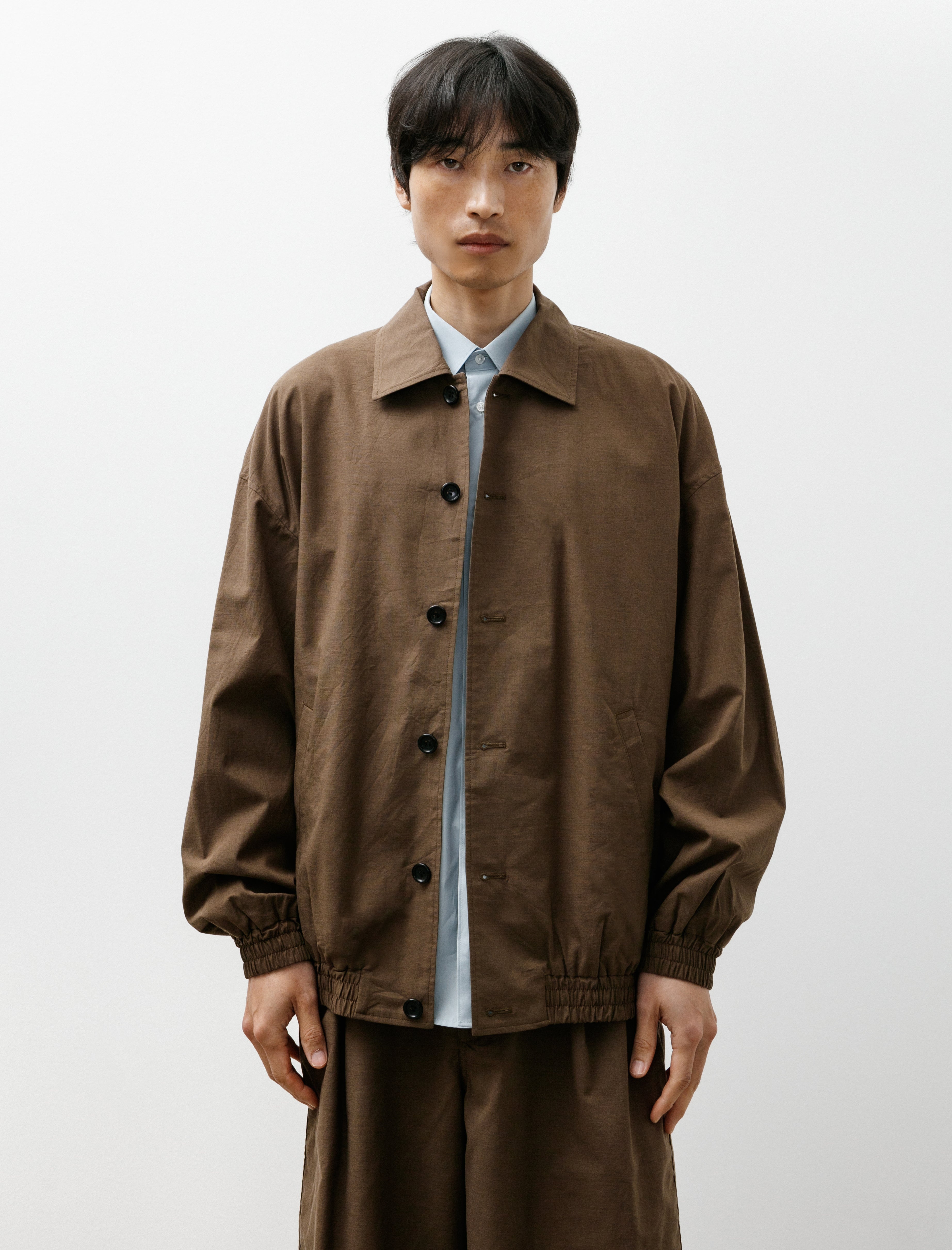 Graphpaper Cotton Wool Poplin Oversized Blouson Brown