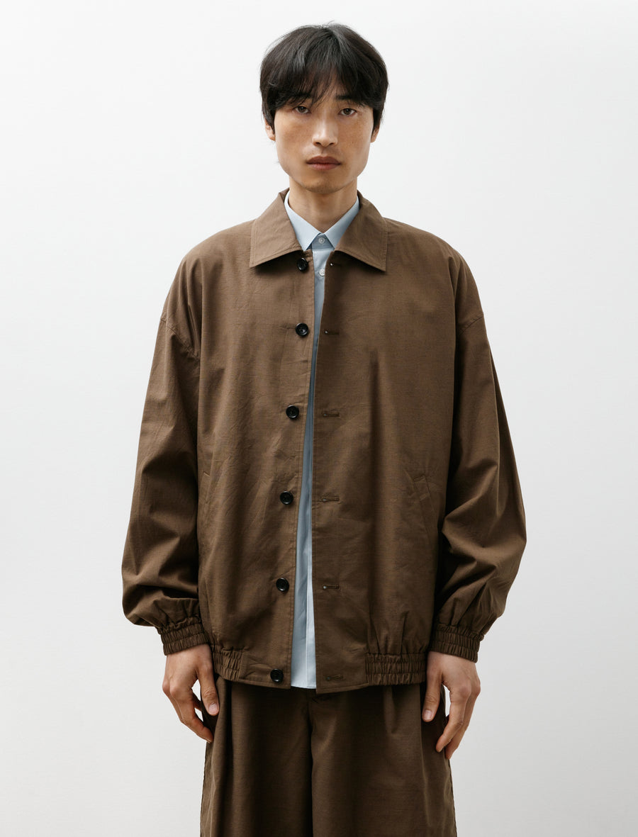 Cotton Wool Poplin Oversized Blouson Brown - Image 4