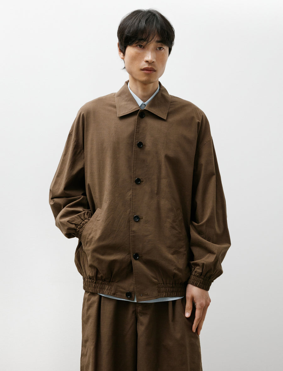 Cotton Wool Poplin Oversized Blouson Brown - Image 1