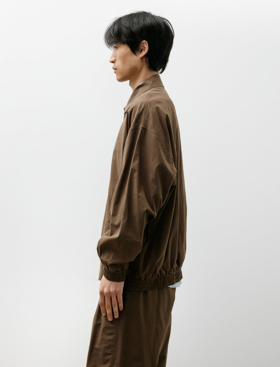 Cotton Wool Poplin Oversized Blouson Brown - Image 3