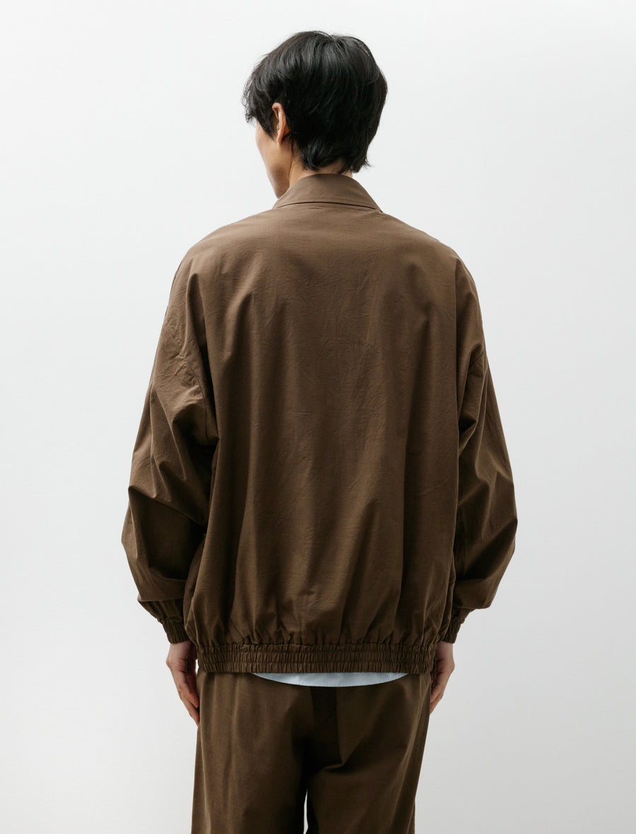 Cotton Wool Poplin Oversized Blouson Brown - Image 2