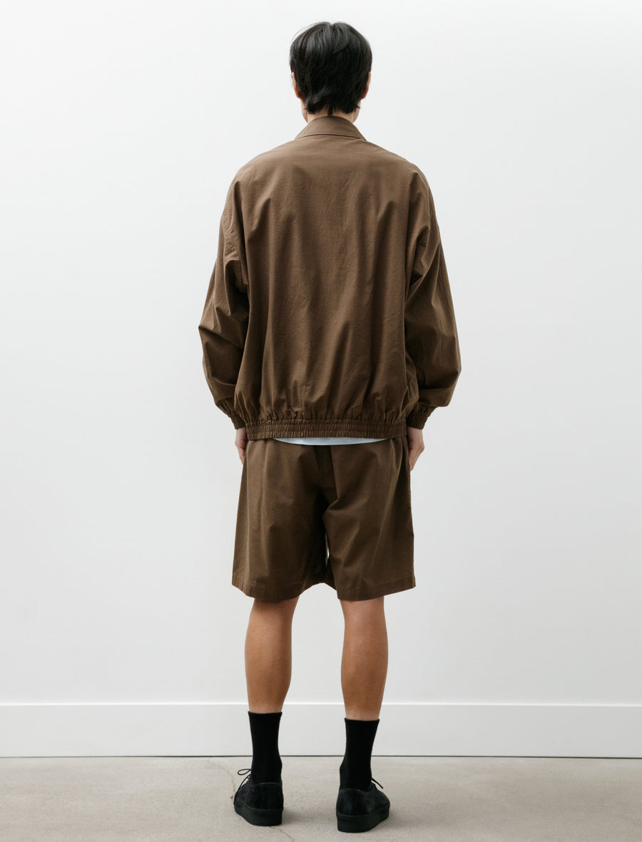 Cotton Wool Poplin Oversized Shorts Brown - Image 3