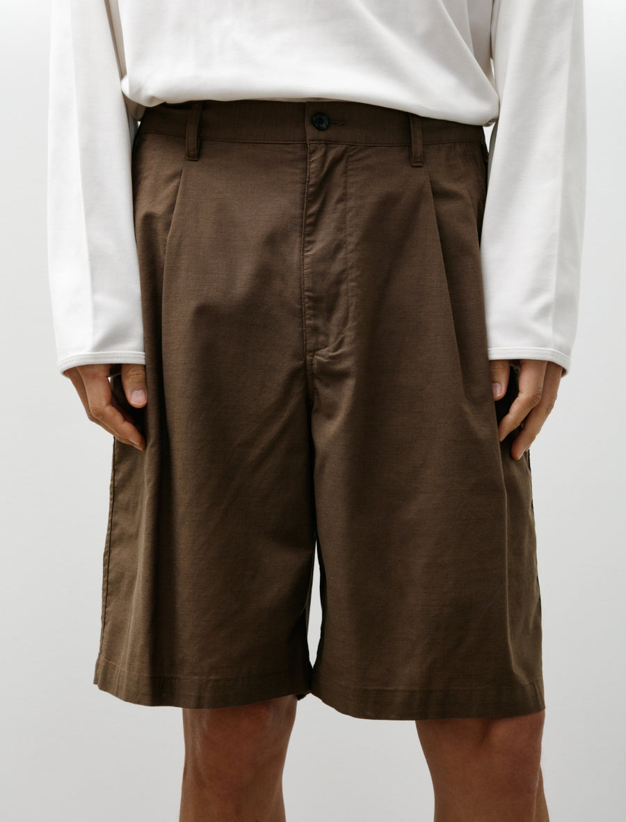 Cotton Wool Poplin Oversized Shorts Brown - Image 7