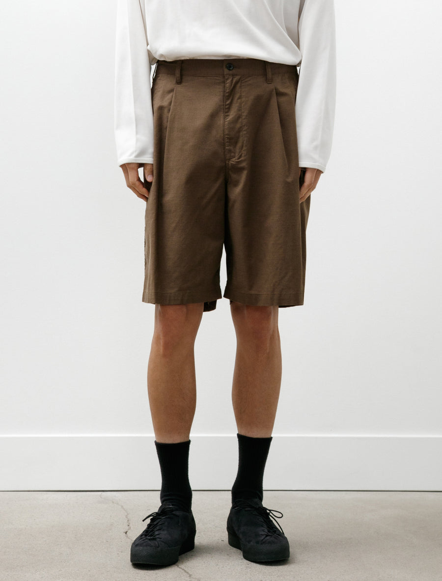 Cotton Wool Poplin Oversized Shorts Brown - Image 4