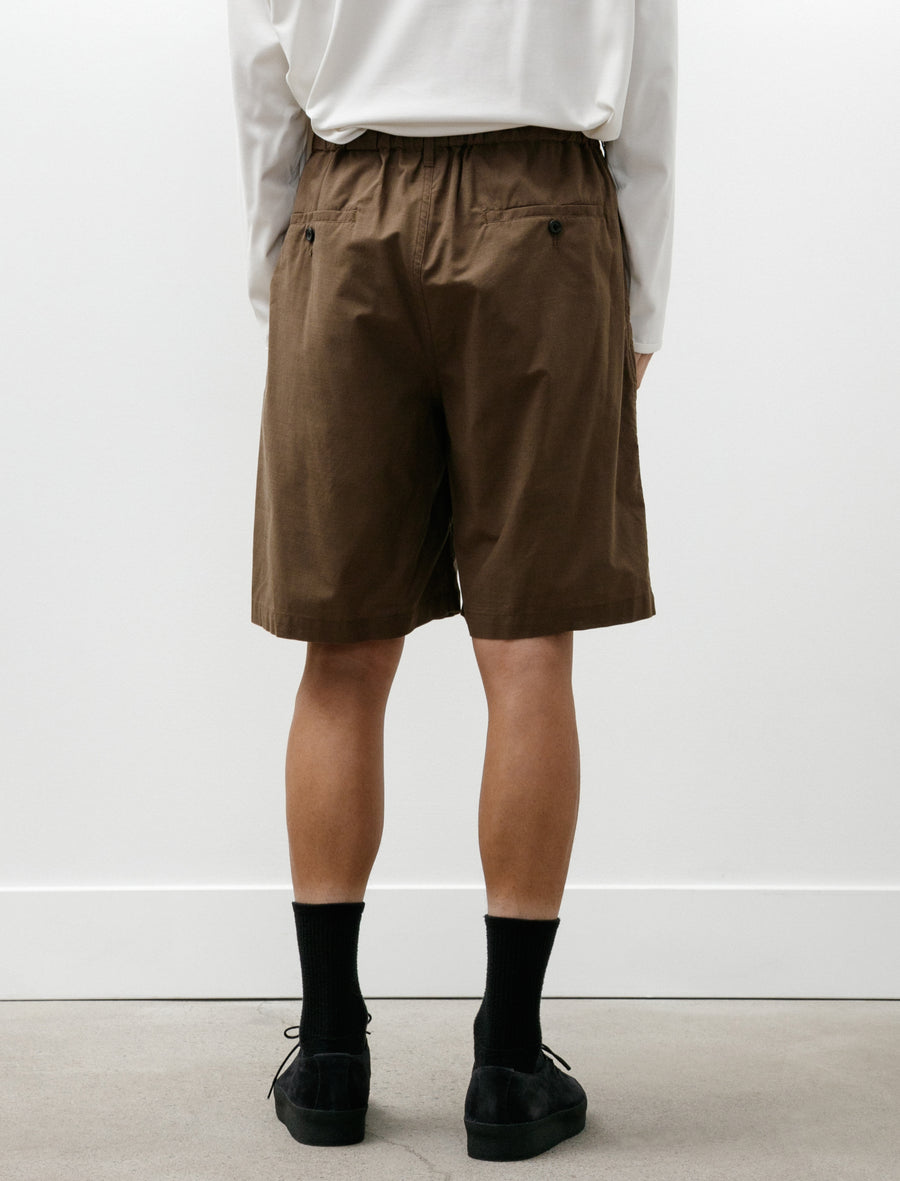 Cotton Wool Poplin Oversized Shorts Brown - Image 5