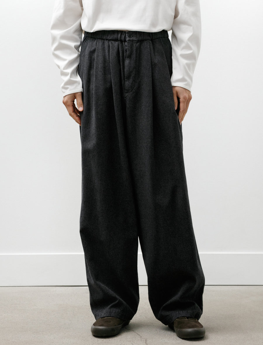 Sulfur Dyed Gabardine Two Tuck Easy Pants Grey - Image 4