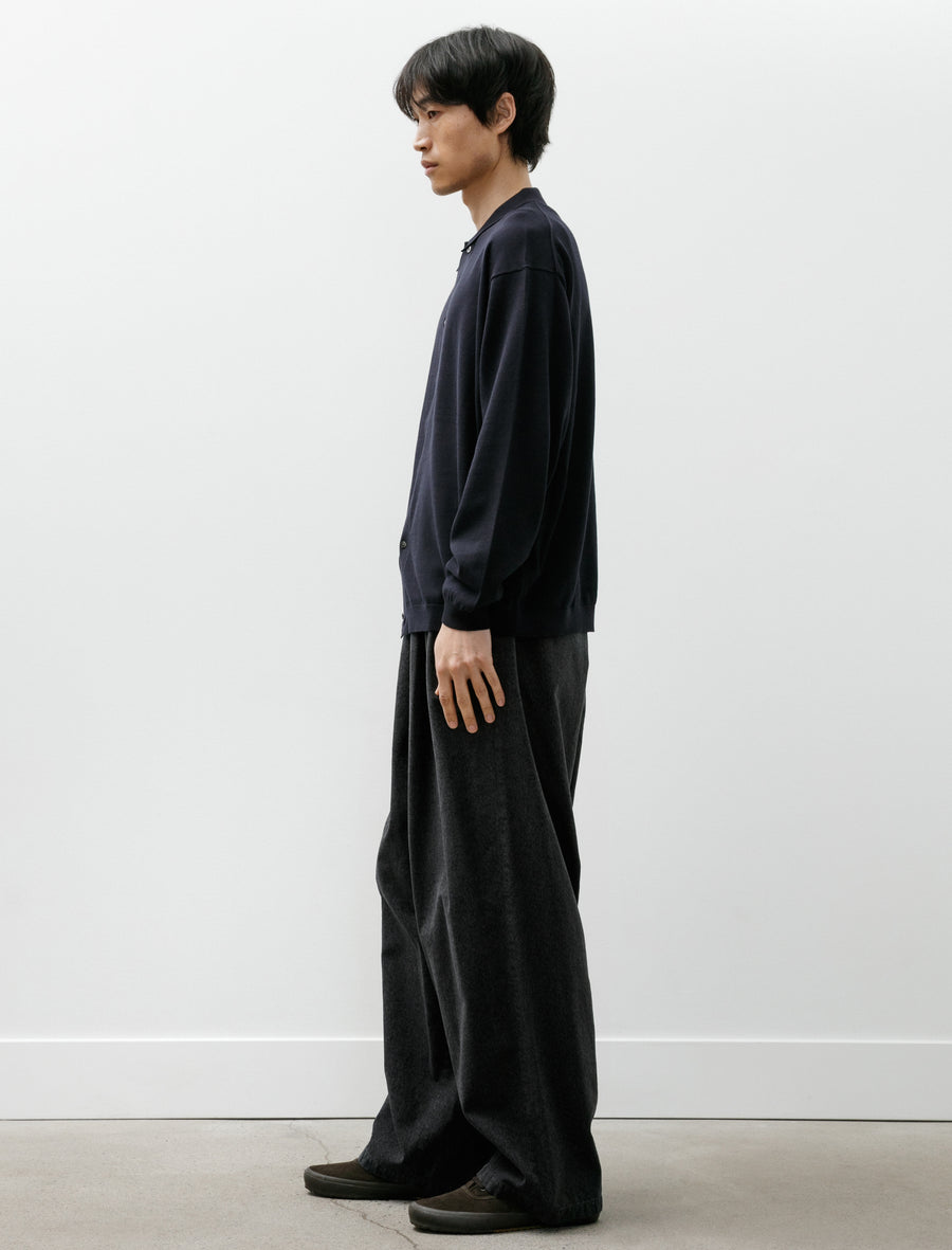 Suvin High Gauge Knit Oversized L/S Shirt Navy - Image 6