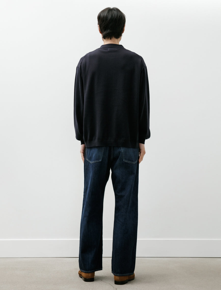 Selvage Denim Five Pocket Wide Straight Pants Indigo Dark Fade - Image 2