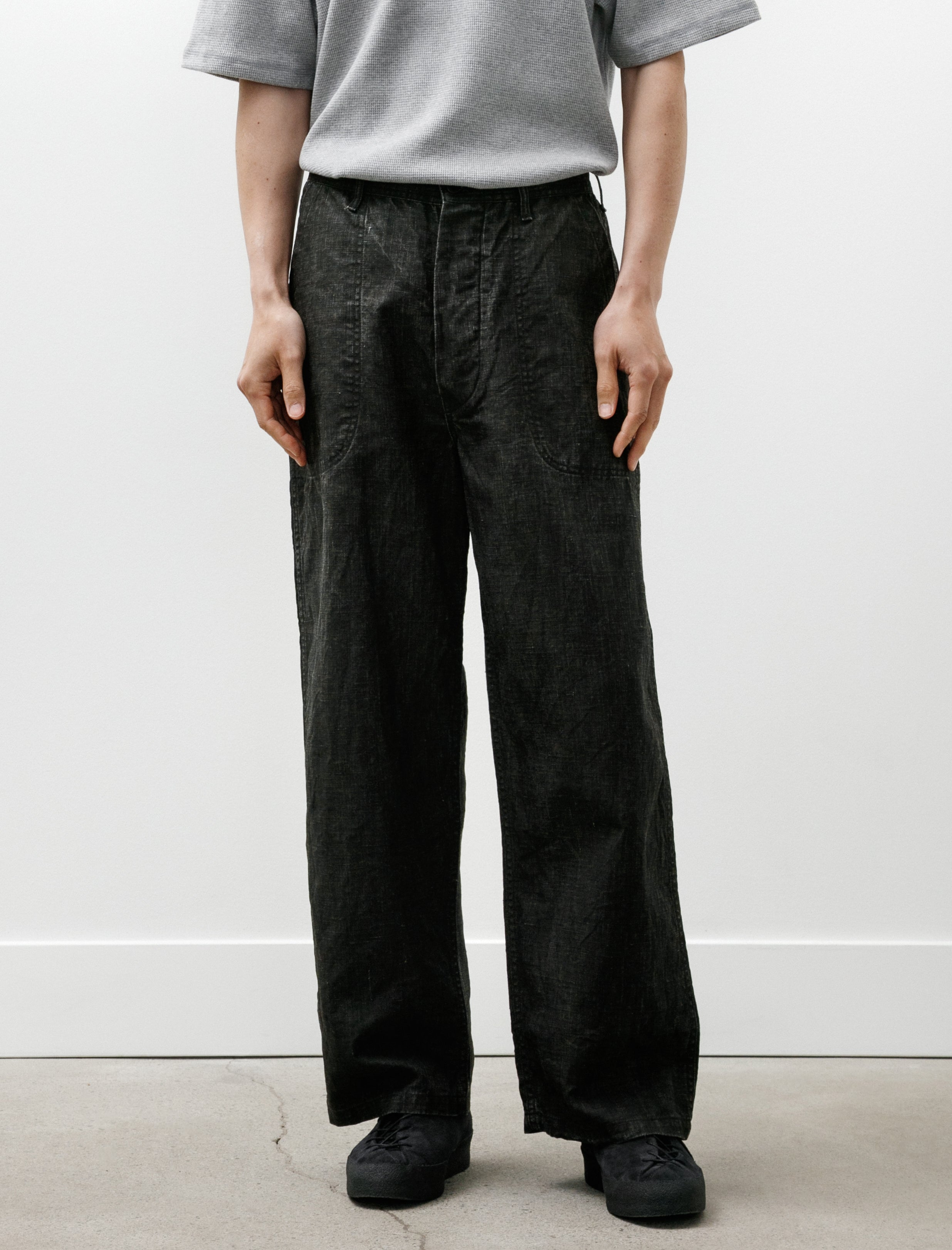 OrSlow WWⅡ 40'S U.S Navy Sumi Coated Linen Utility Trouser