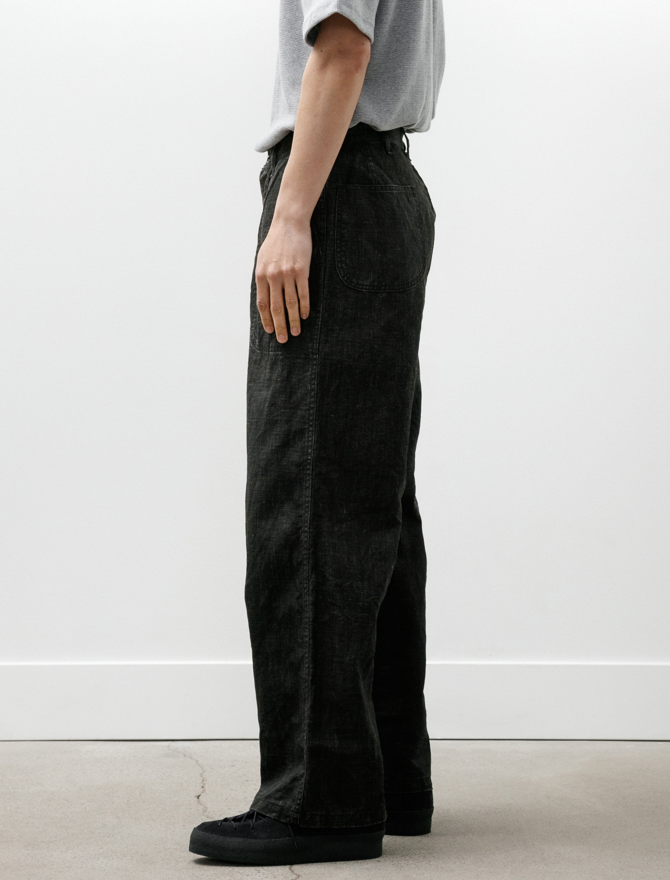 OrSlow WWⅡ 40'S U.S Navy Sumi Coated Linen Utility Trouser