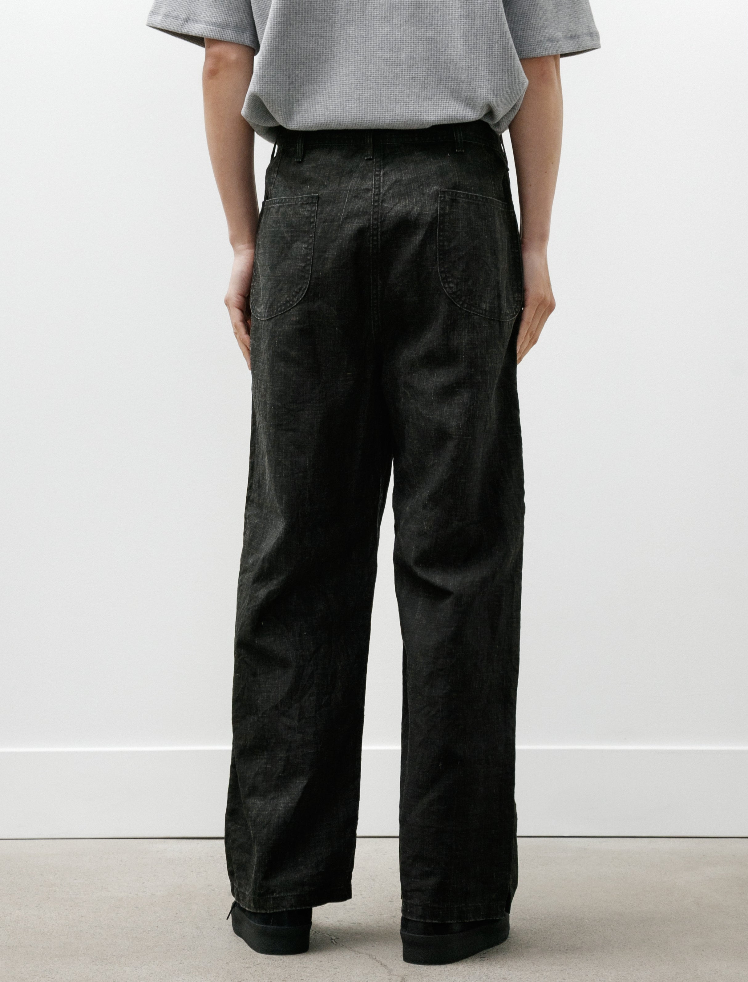 OrSlow WWⅡ 40'S U.S Navy Sumi Coated Linen Utility Trouser