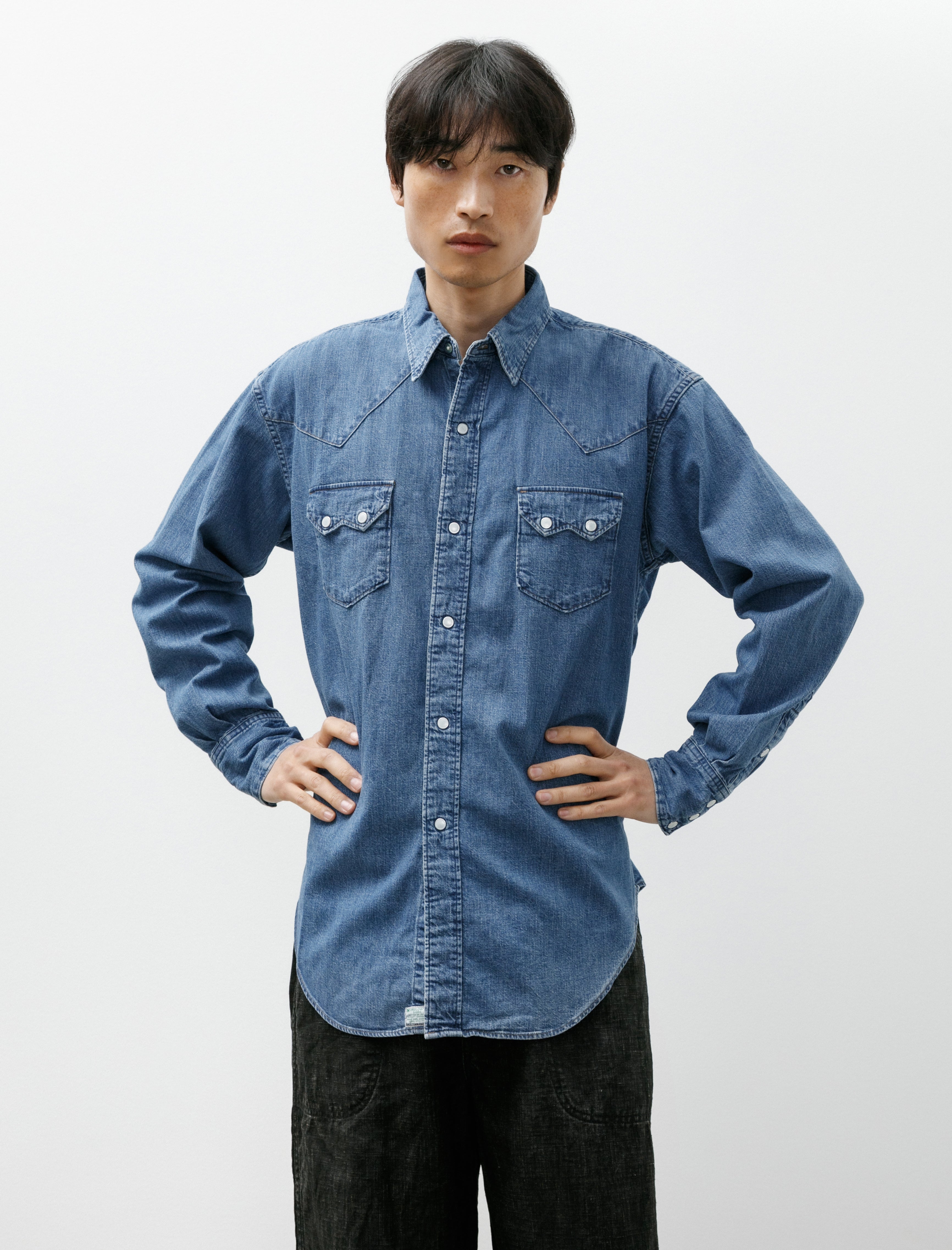 OrSlow Denim Western Shirt Used Wash Denim Used