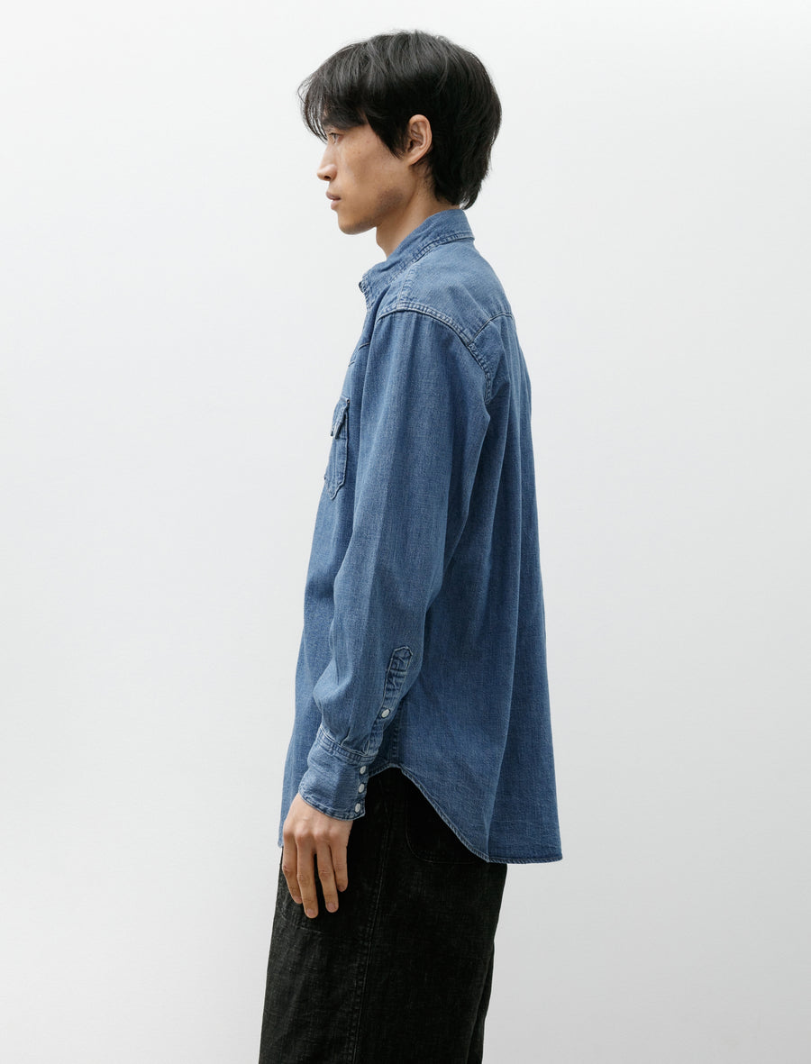 Denim Western Shirt Used Wash Denim - Image 3
