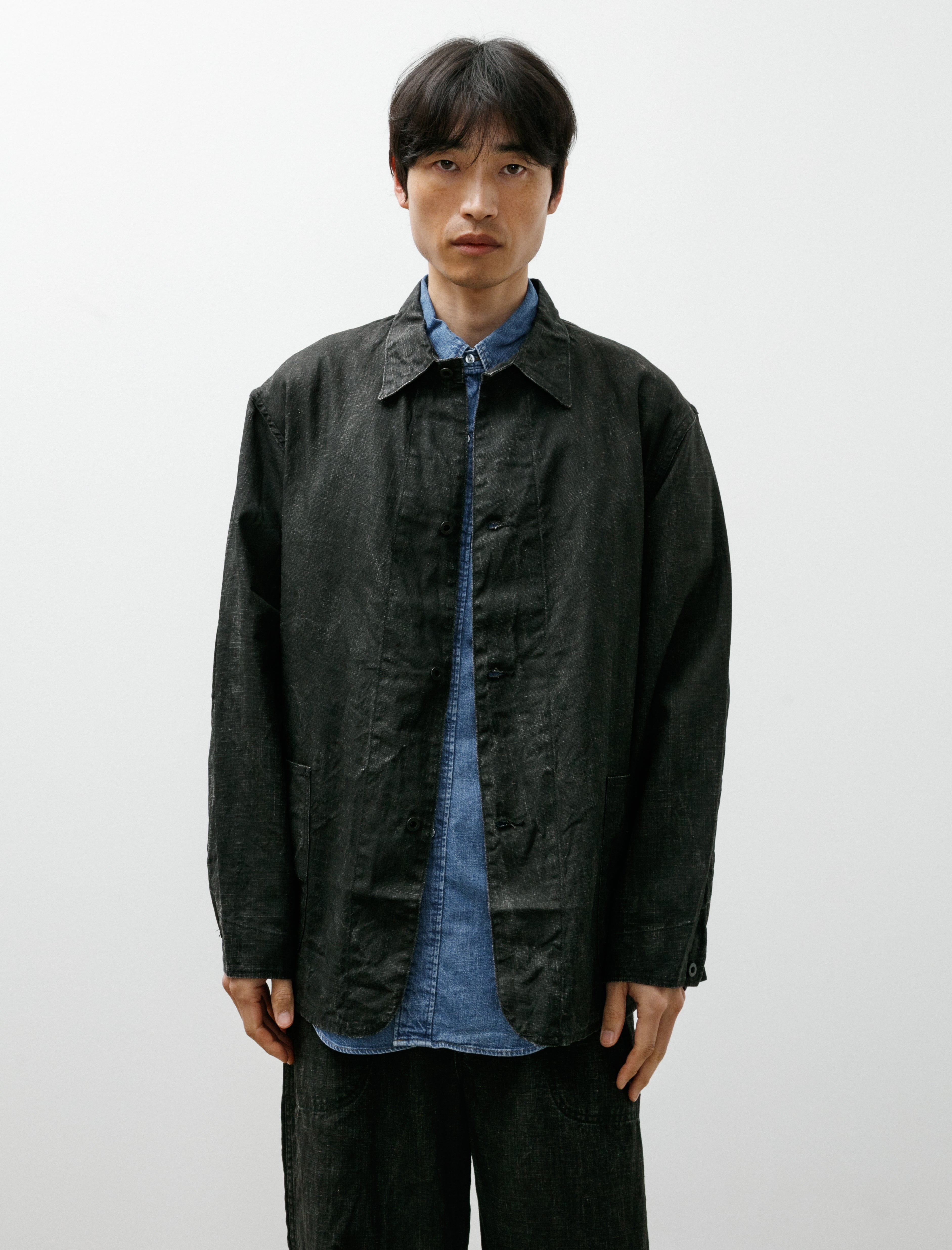 OrSlow WWII 40'S Sumi Coated Linen Coverall Black