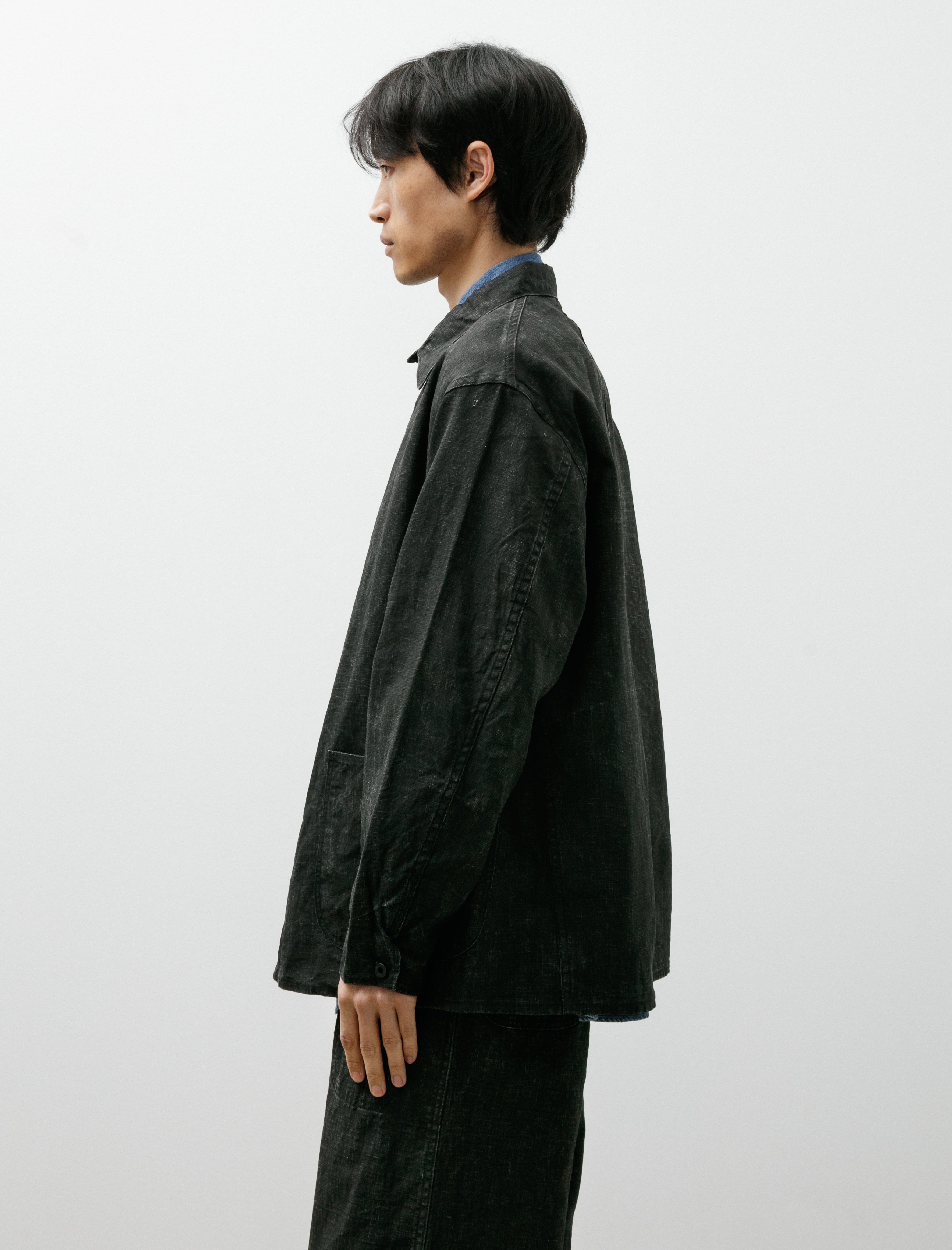 OrSlow WWII 40'S Sumi Coated Linen Coverall Black