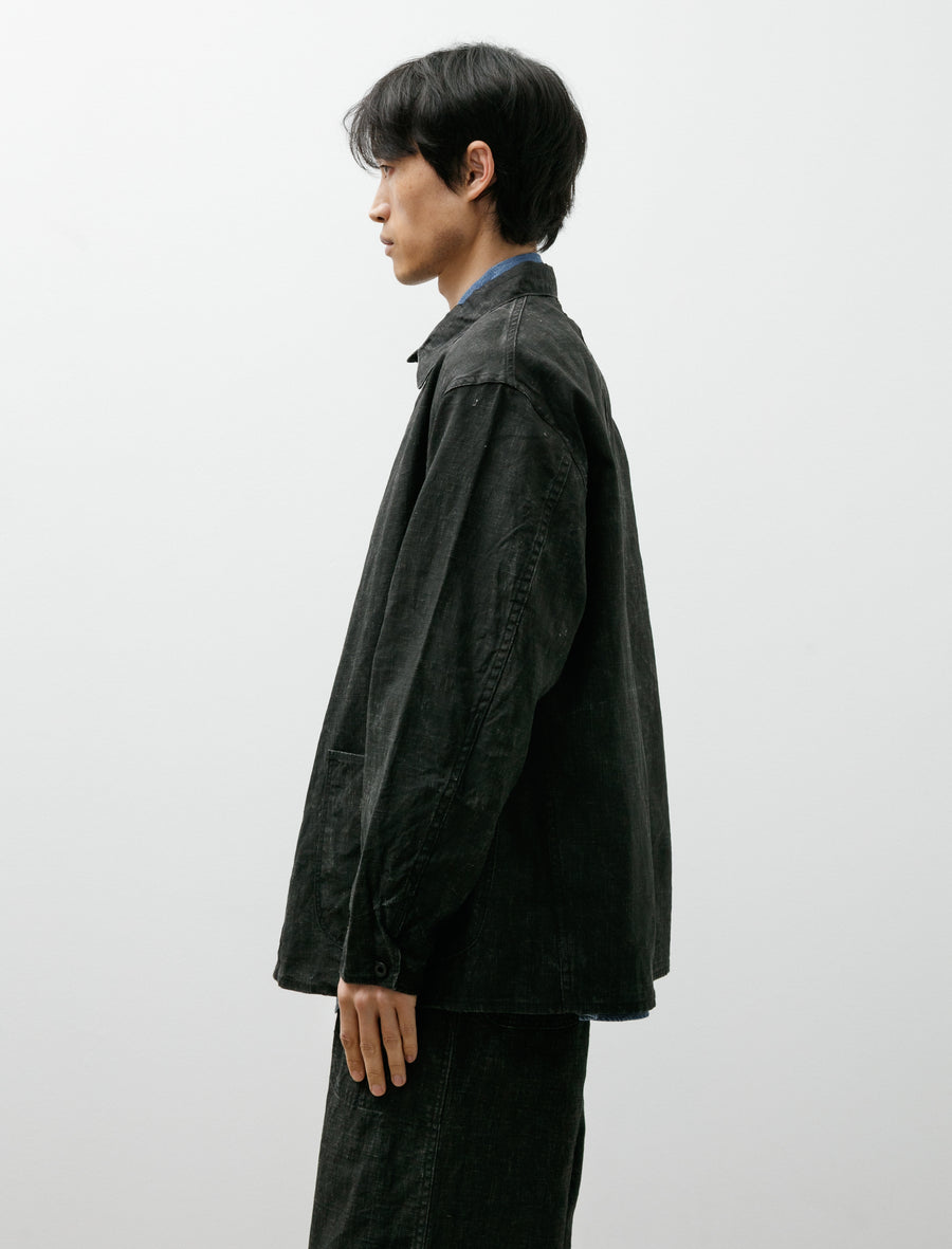 WWII 40'S Sumi Coated Linen Coverall Black - Image 3