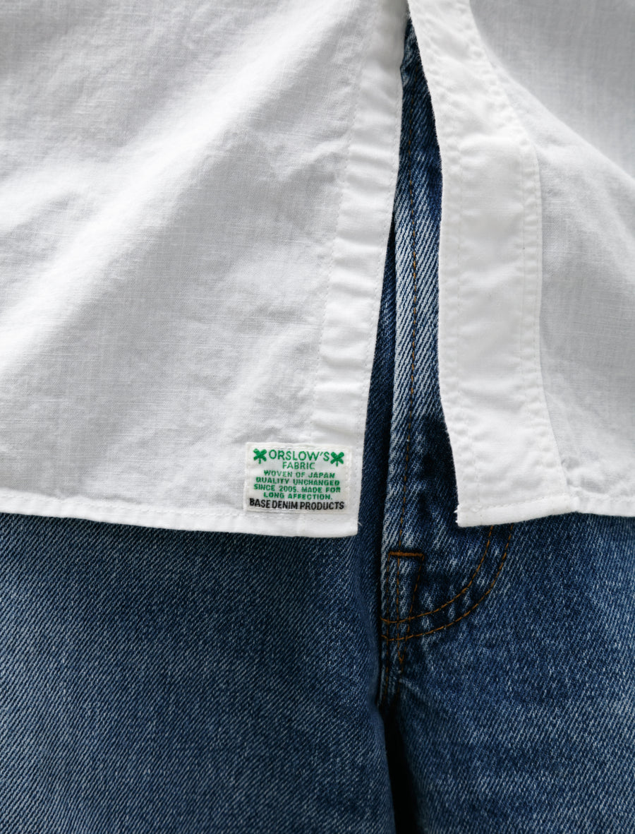 Short Sleeve Chambray Work Shirt White - Image 8