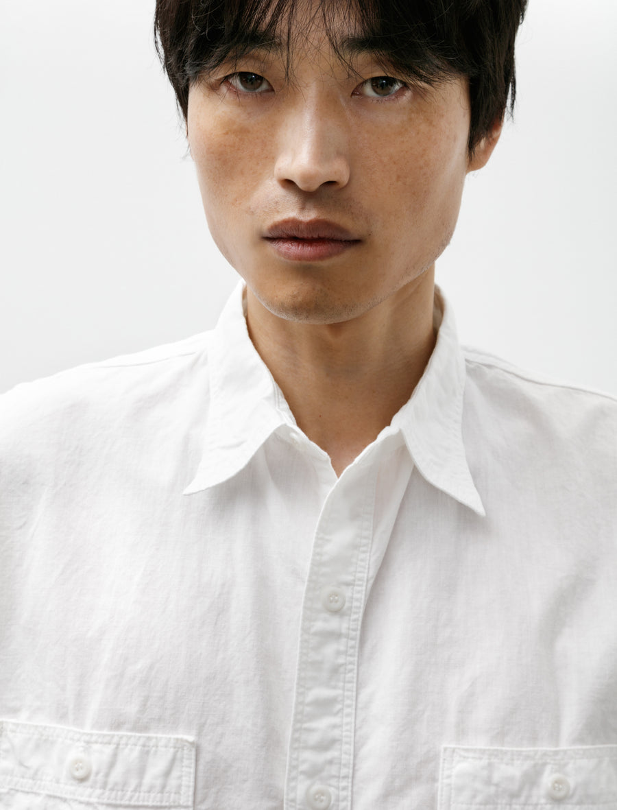 Short Sleeve Chambray Work Shirt White - Image 4