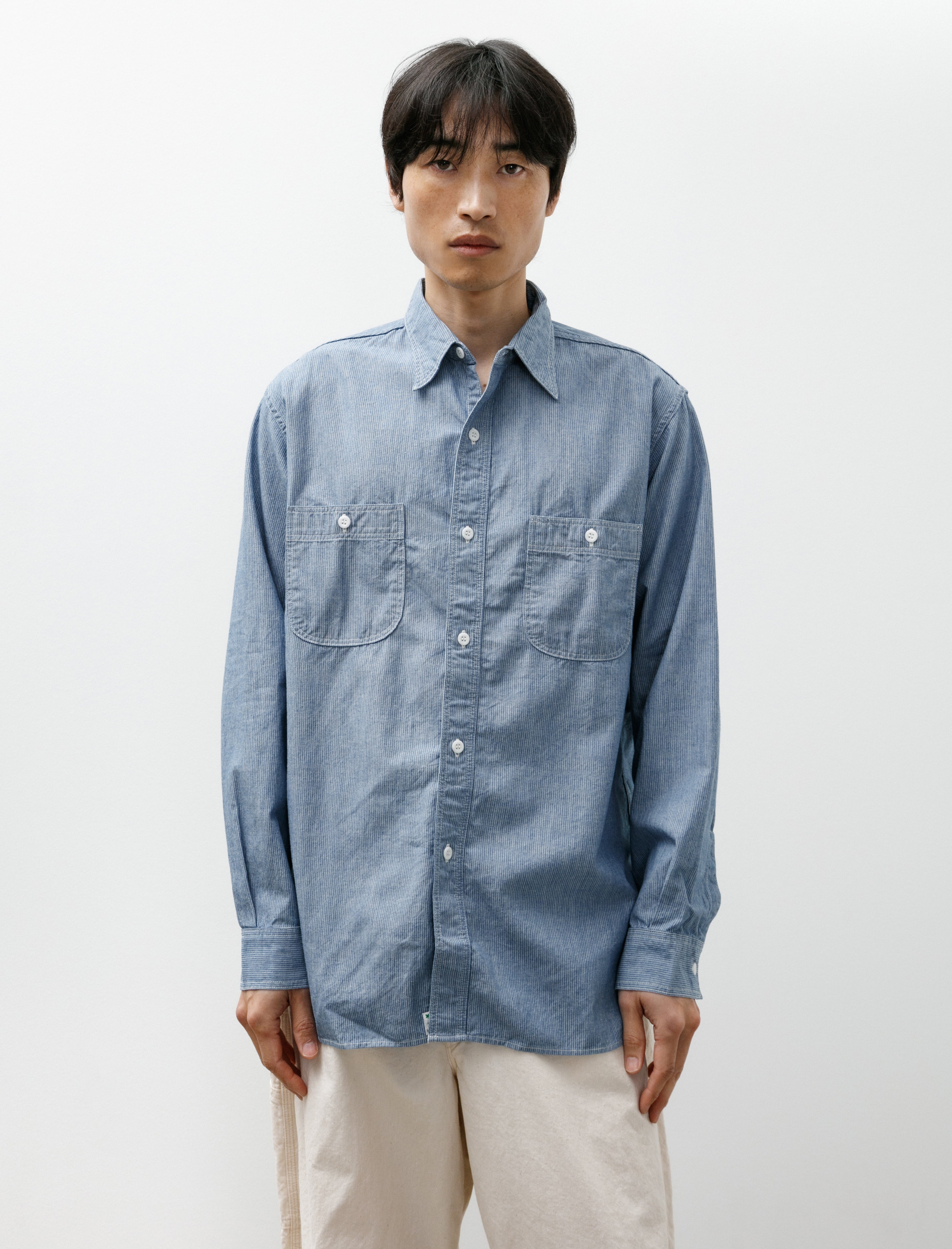 OrSlow Relaxed Fit Chambray Work Shirt Hickory