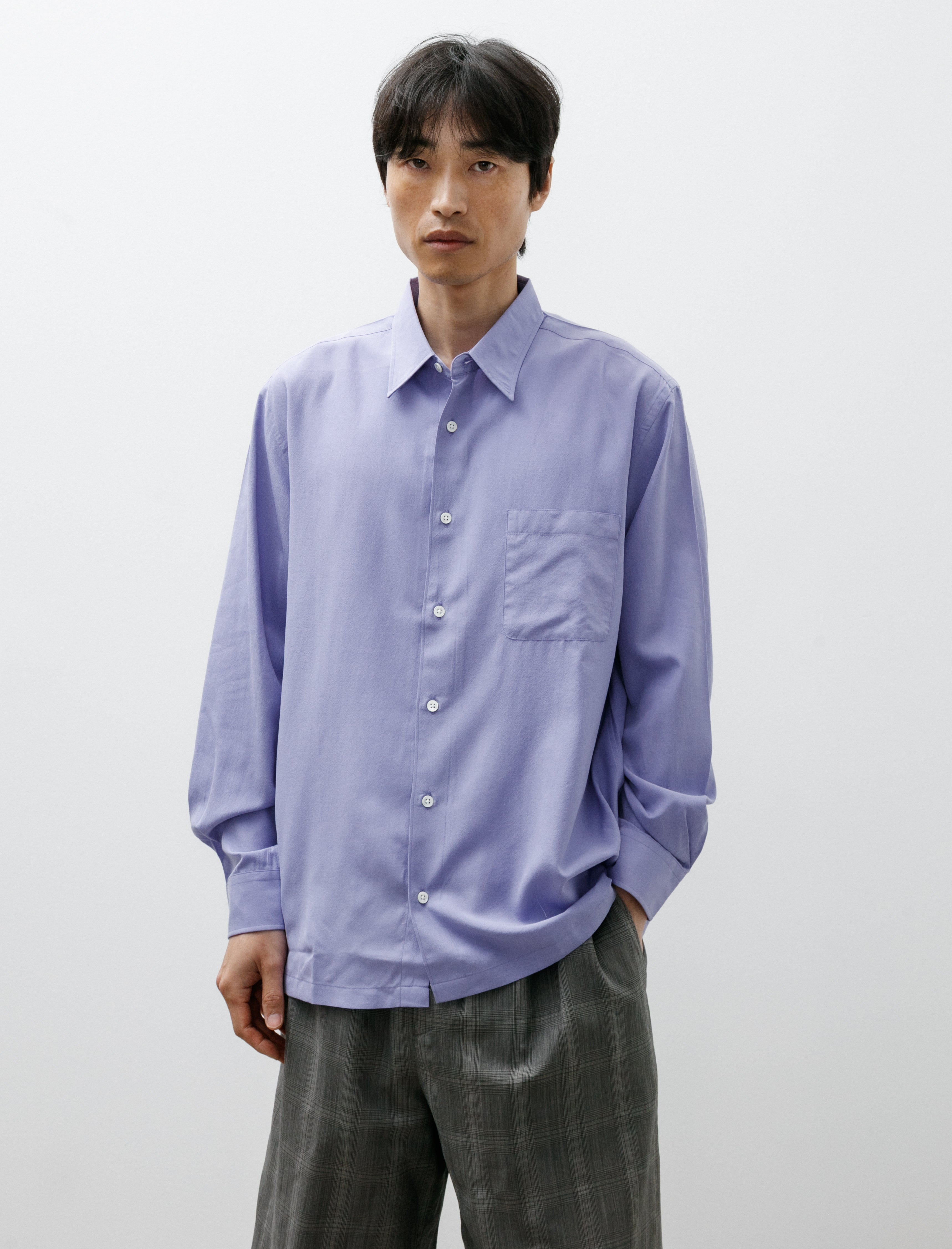 Ernie Palo Silk Nidom Shirt Purple