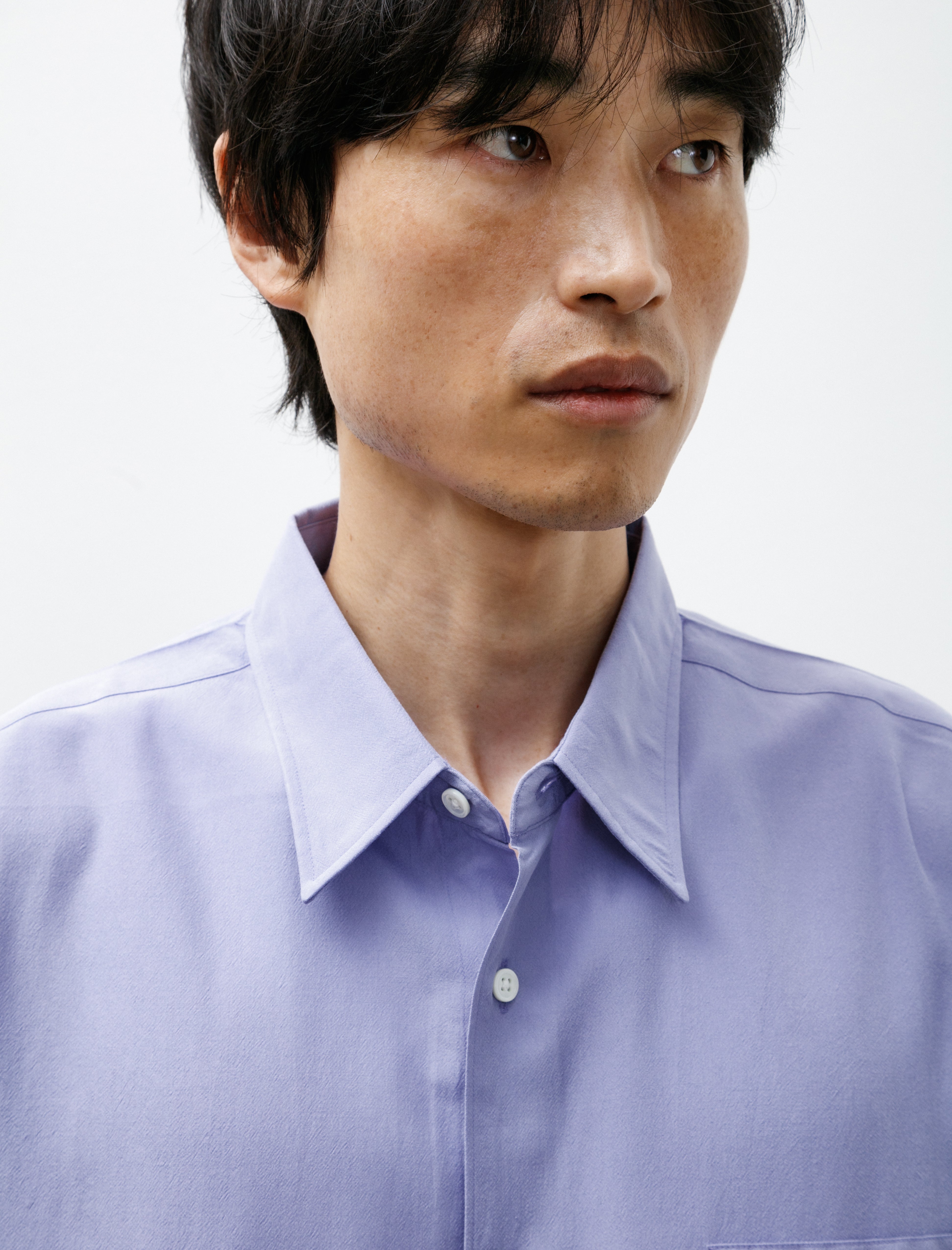 Ernie Palo Silk Nidom Shirt Purple