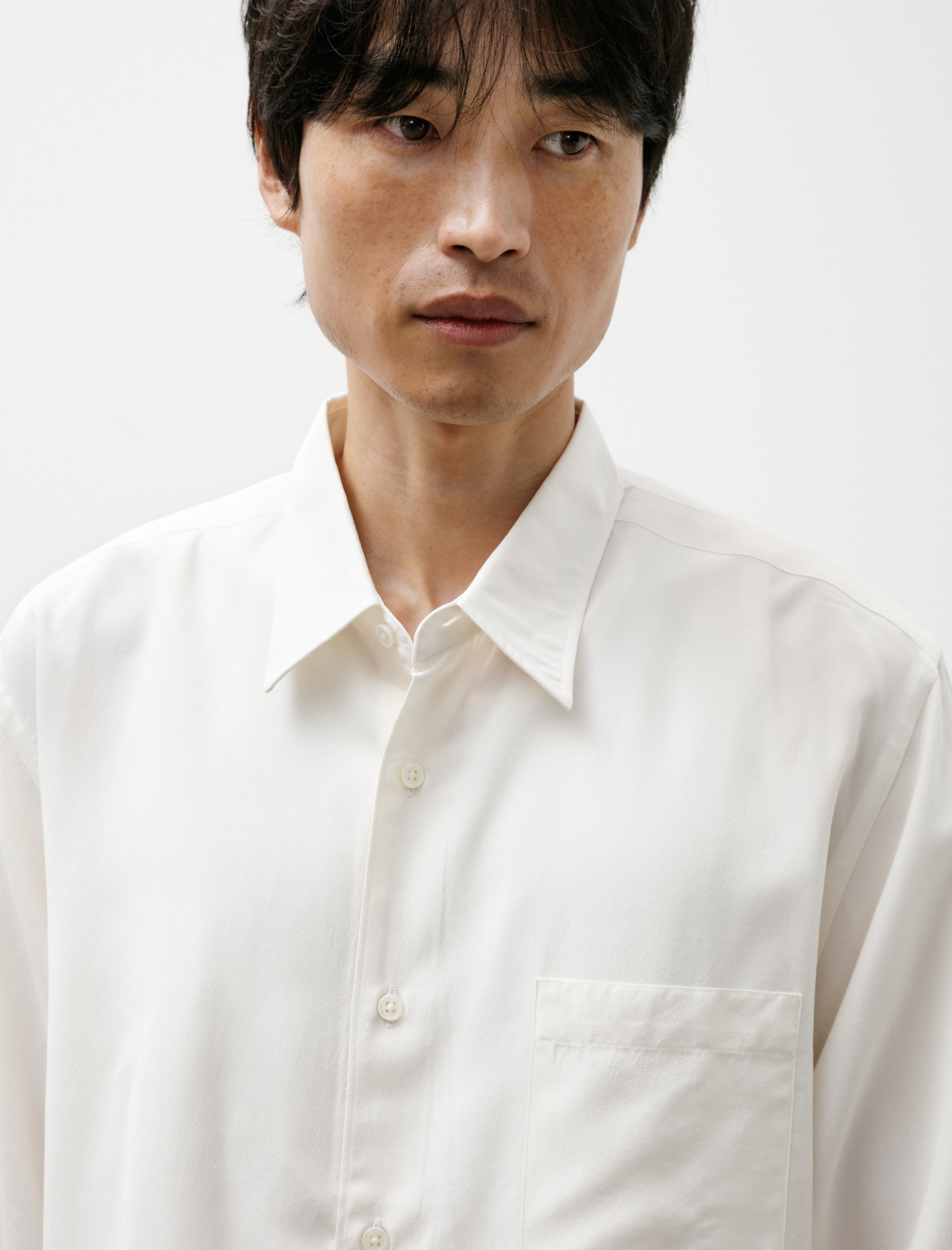 Ernie Palo Silk Nidom Shirt White