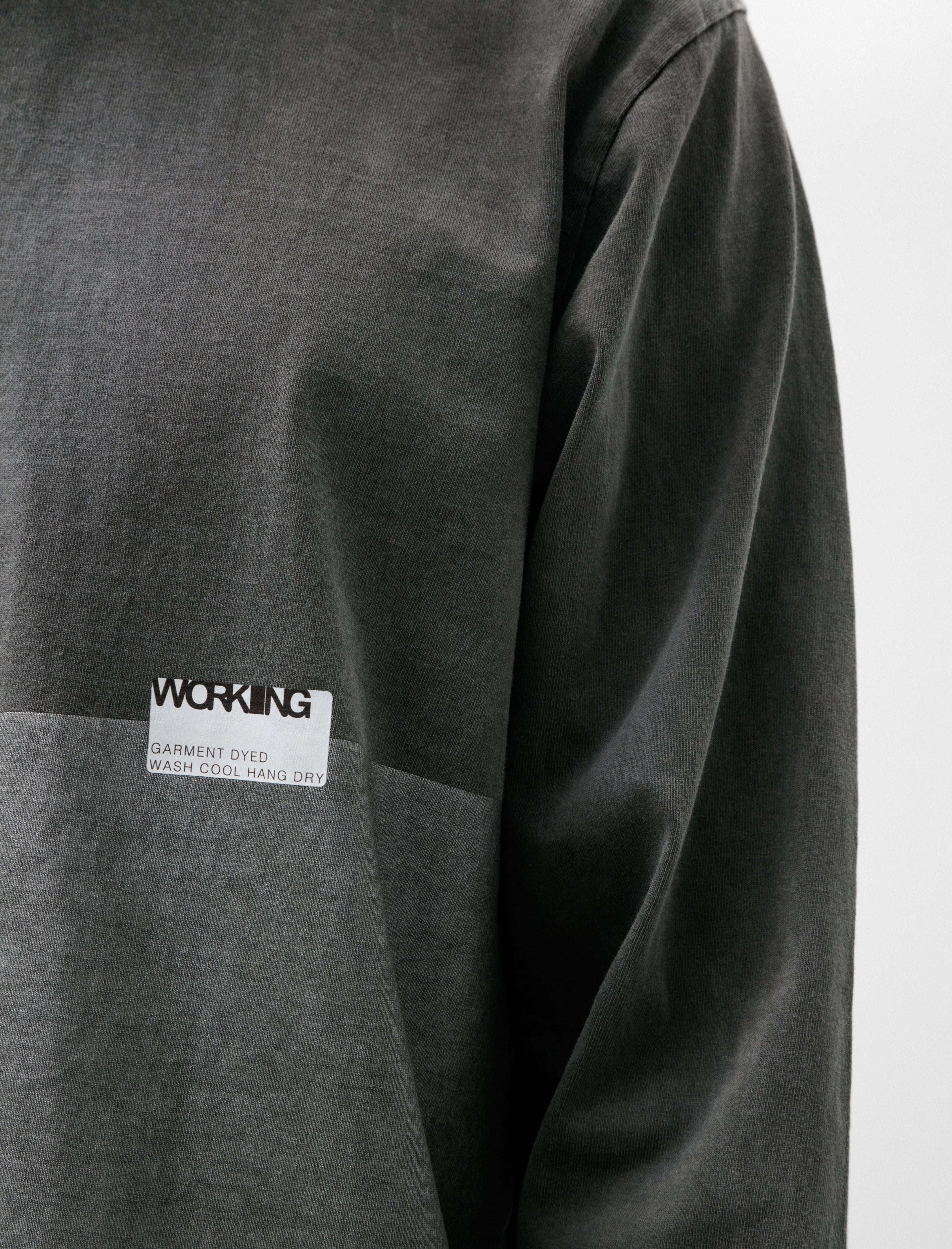 Working Printed Long Sleeve Sticker T Organic Cotton Jersey Shale