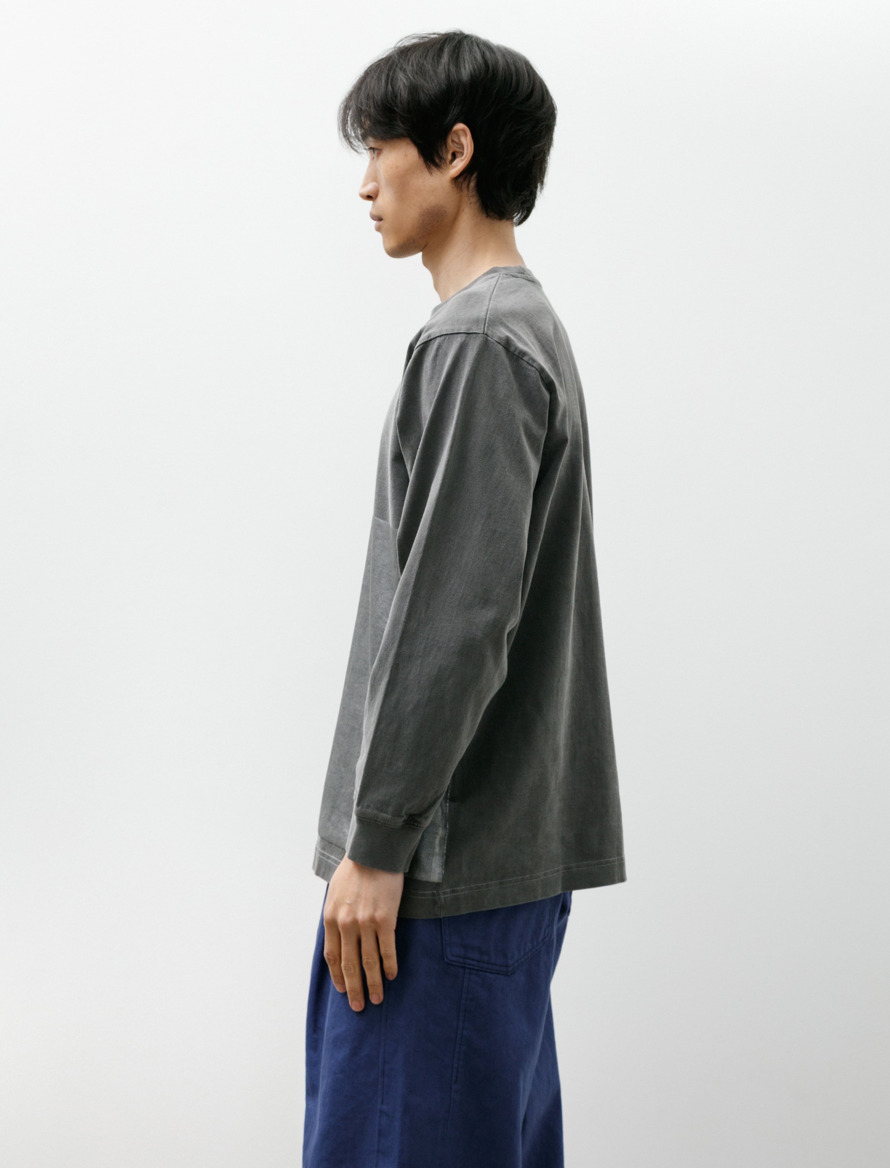 Working Printed Long Sleeve Sticker T Organic Cotton Jersey Shale