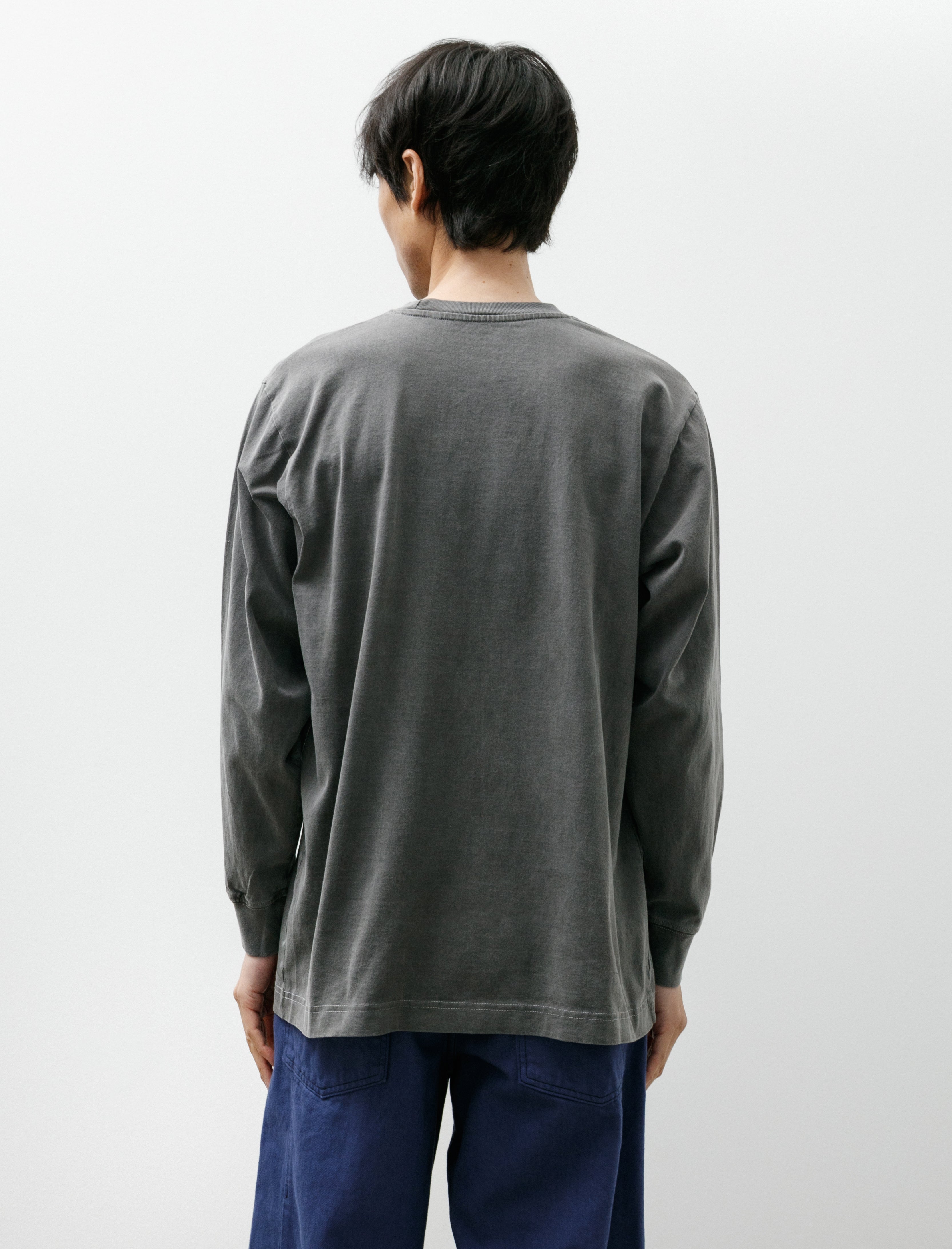 Working Printed Long Sleeve Sticker T Organic Cotton Jersey Shale