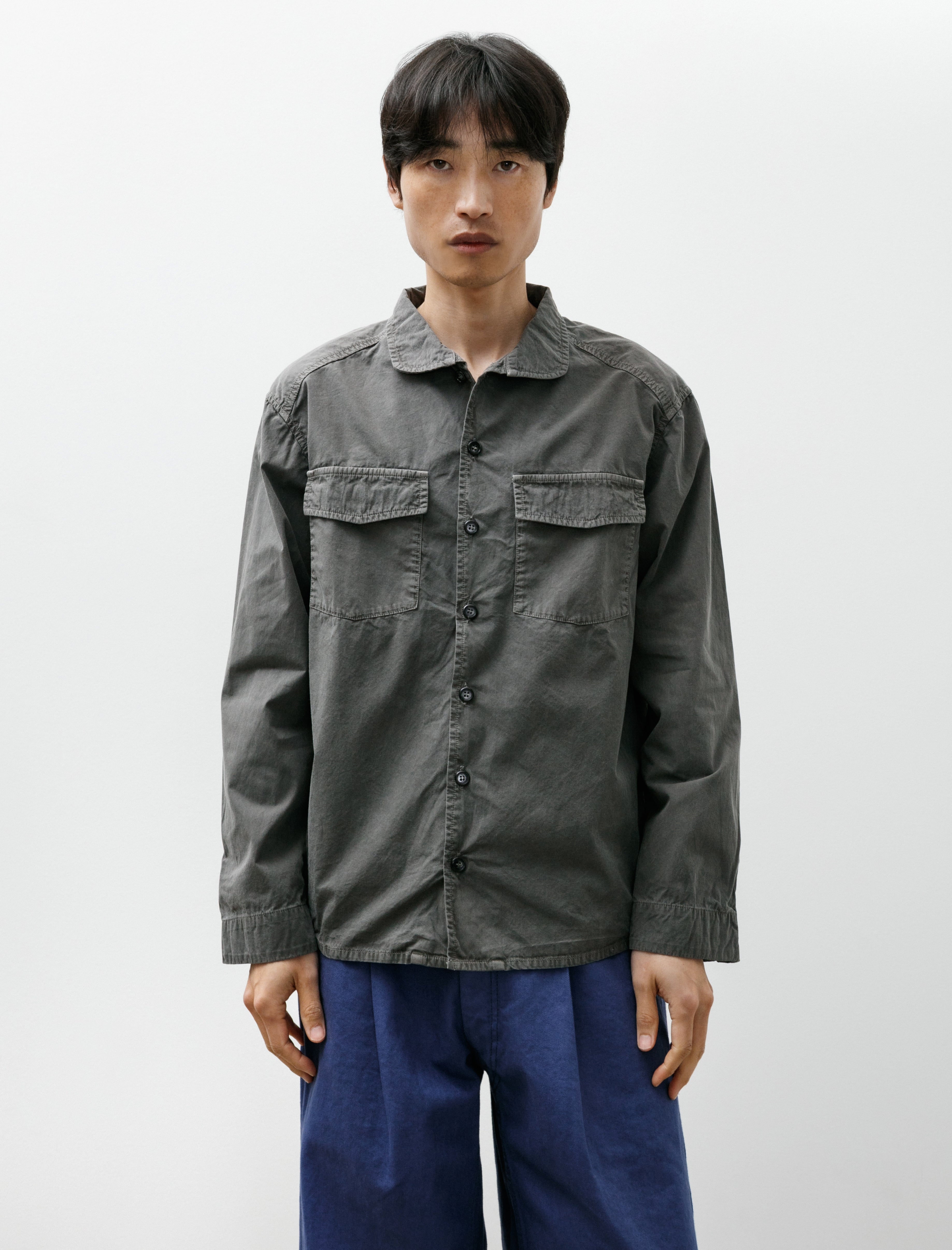 Working LS Trap Shirt Nice Cotton Poplin Shale